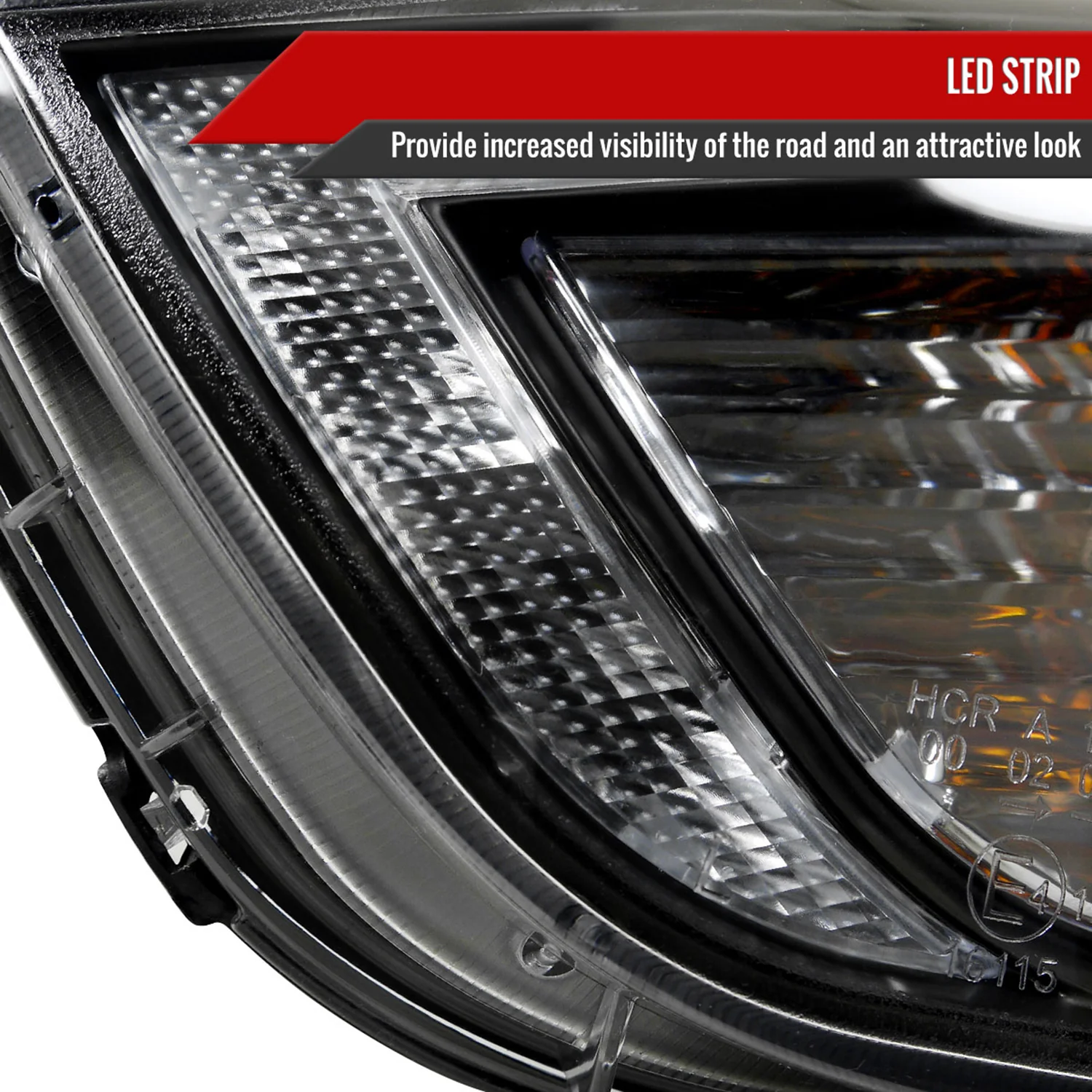 2010-2013 Hyundai Tucson Projector Headlights LED Light Strip Matt Black/Clear - Image 4