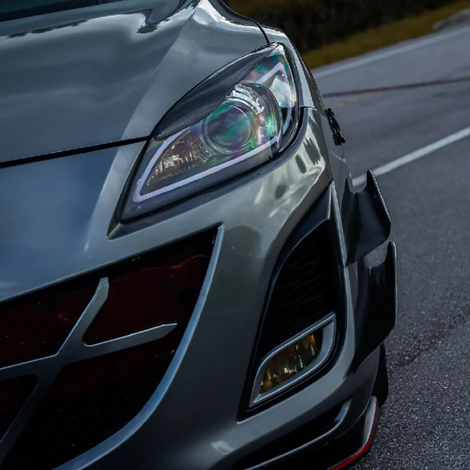 2010-2013 Mazda 3 Projector Headlights w/ LED Light Strip Matte Black/Clear - Image 10