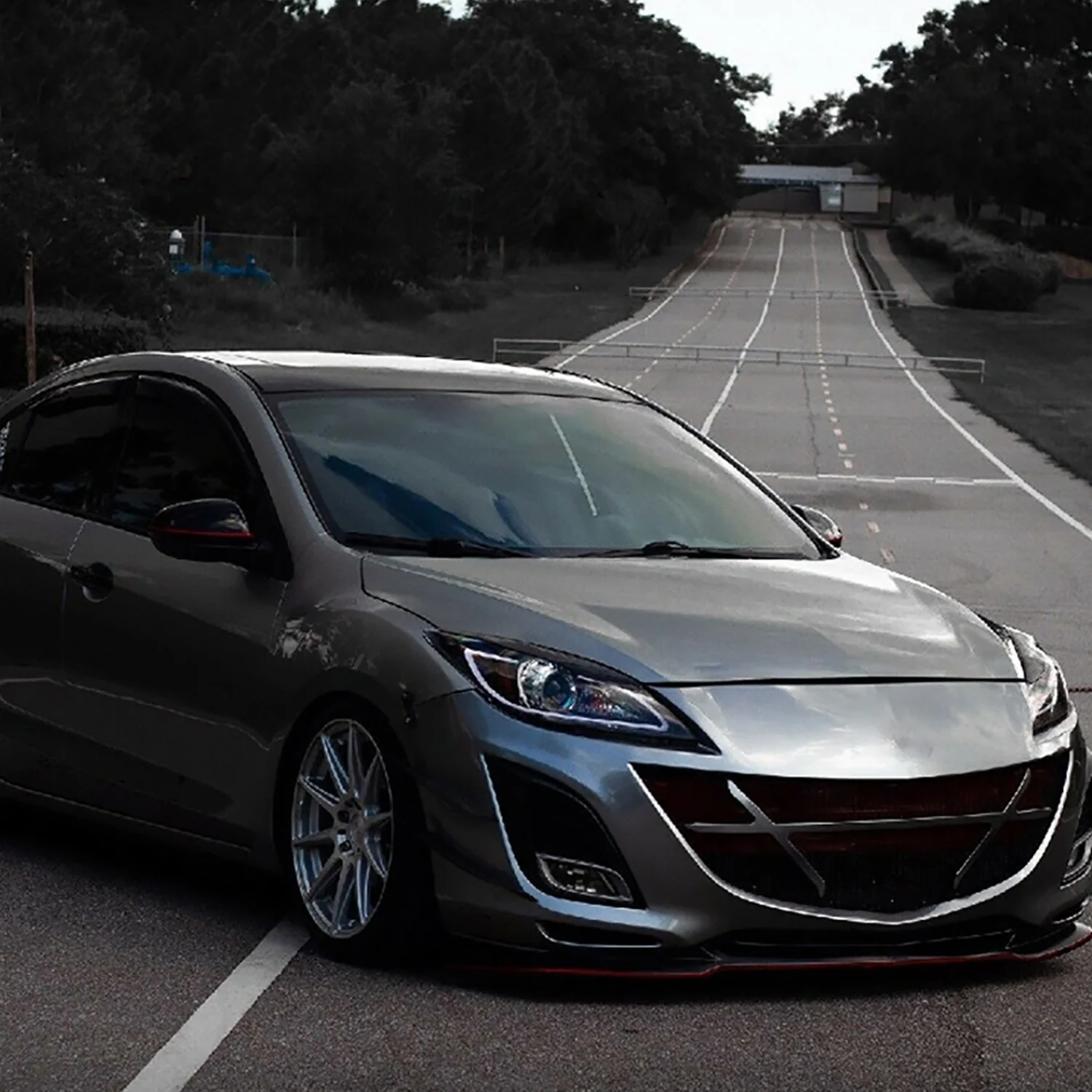 2010-2013 Mazda 3 Projector Headlights w/ LED Light Strip Matte Black/Clear - Image 9