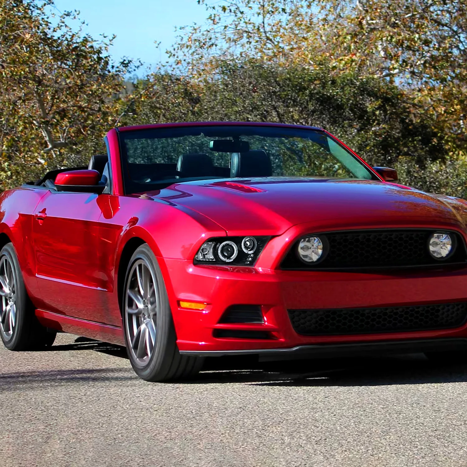 2010-2014 Ford Mustang Dual Halo Projector Headlights Matte Black/Clear Lens - Image 10