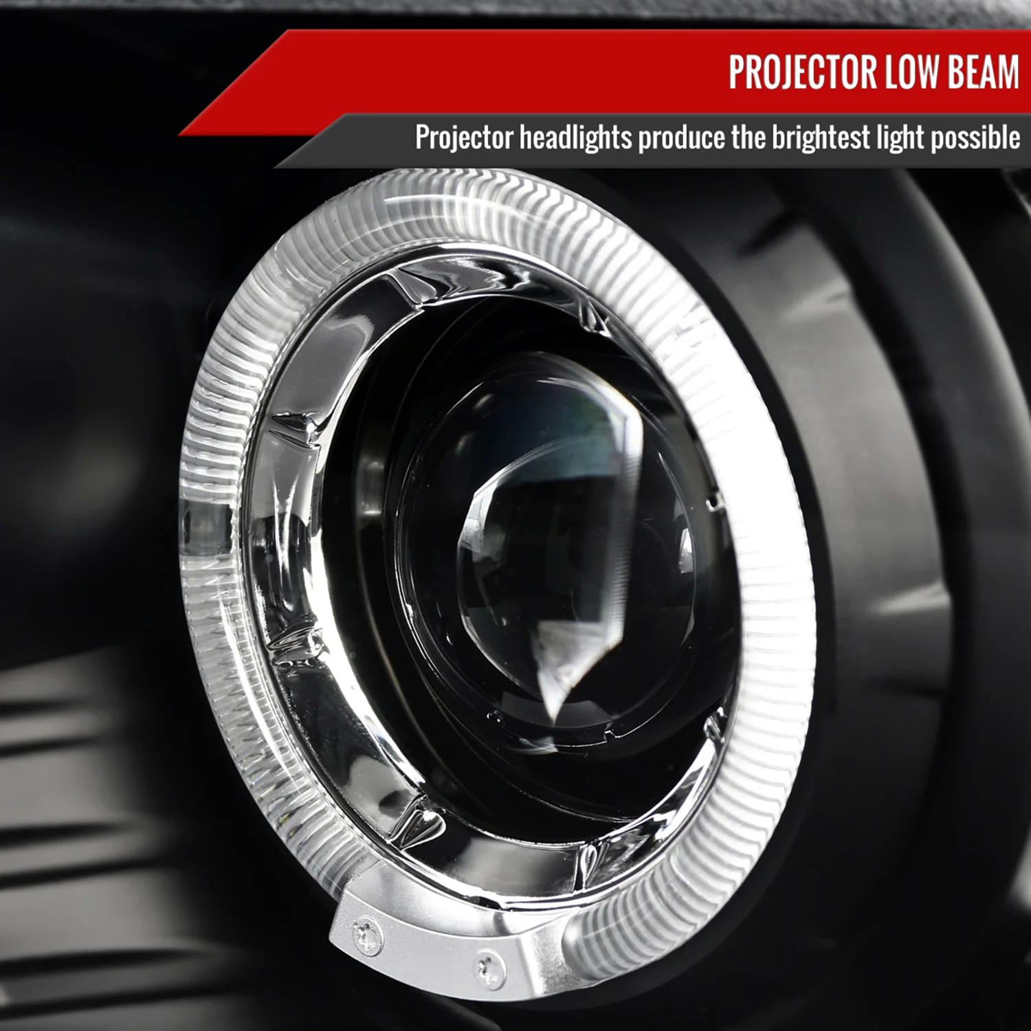 2010-2014 Ford Mustang Dual Halo Projector Headlights Matte Black/Clear Lens - Image 3