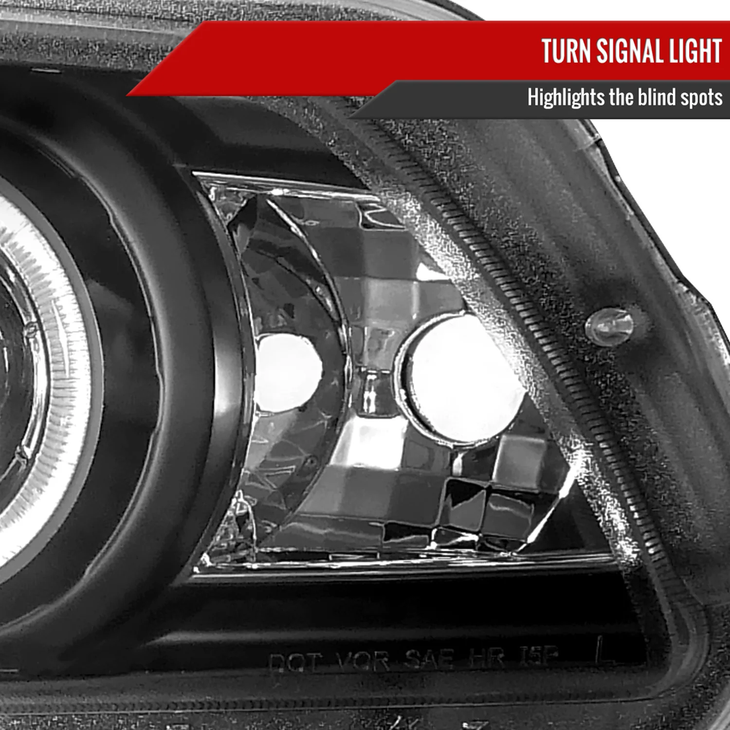 2010-2014 Ford Mustang Dual Halo Projector Headlights Matte Black/Clear Lens - Image 6