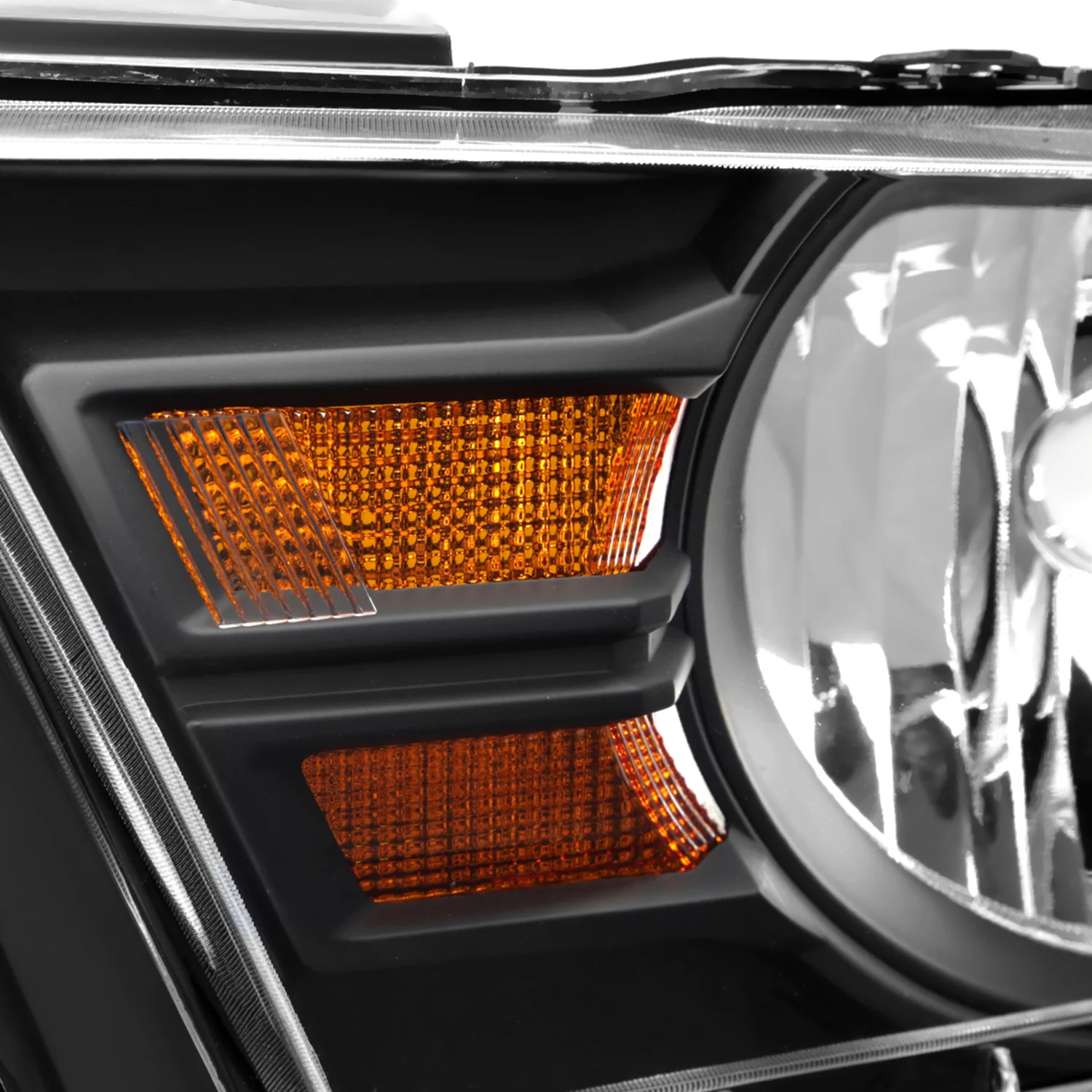 2010-2014 Ford Mustang Factory Style Headlights Matte Black/Clear Lens - Image 6