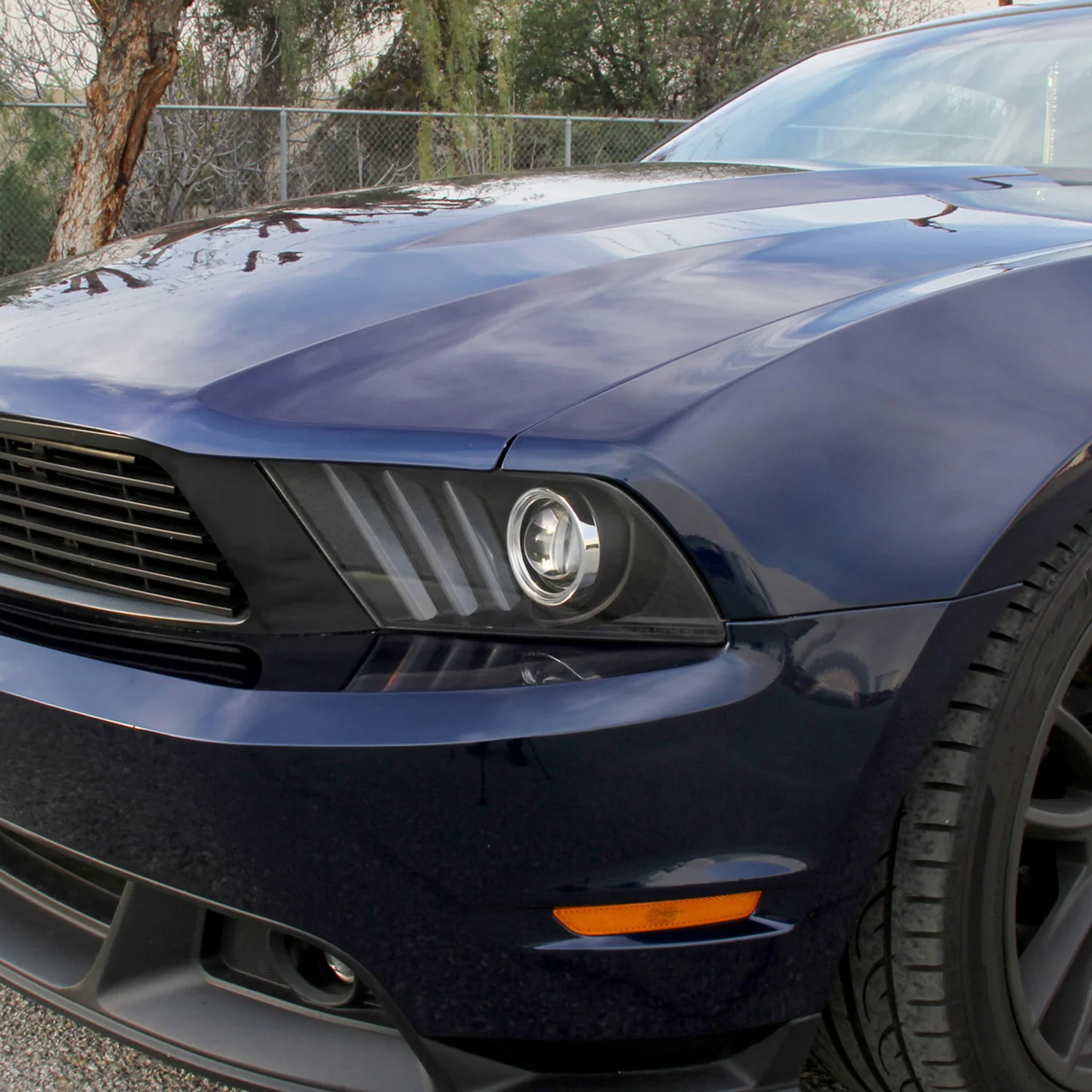 2010-2014 Ford Mustang LED Bar Projector Headlights Turn Signal Lights Black - Image 10