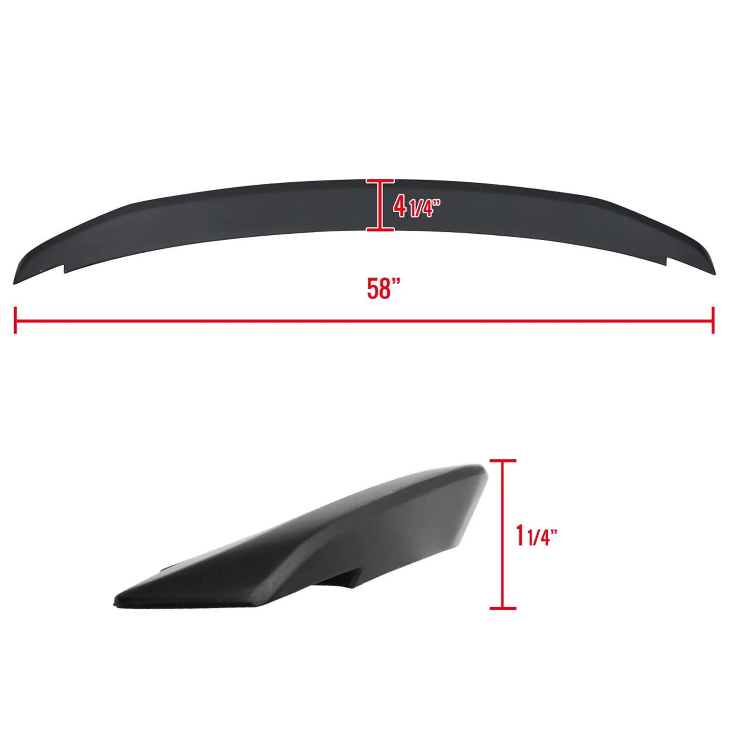 2010-2014 Ford Mustang Matte Black ABS Factory GT Style Rear Spoiler - Image 2