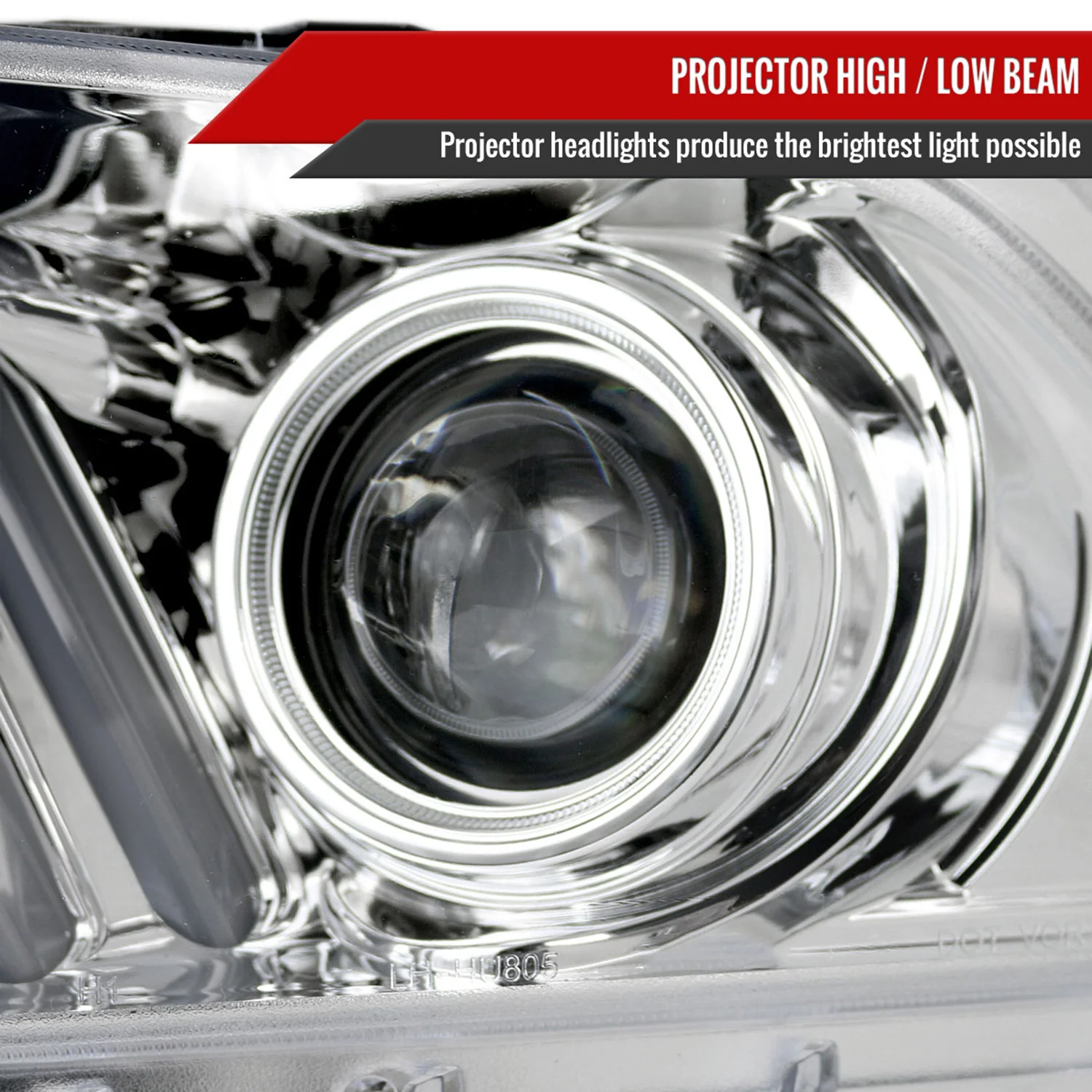 2010-2014 Ford Mustang Sequential LED Bar Projector Headlights Chrome/Clear - Image 4