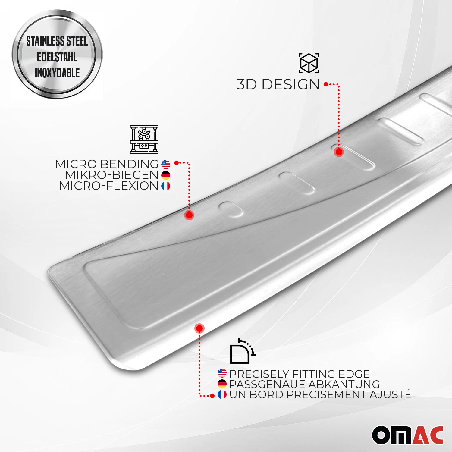 2010-2014 VW Golf SportWagen Rear Bumper Sill Cover Protector Guard Brushed - Image 5