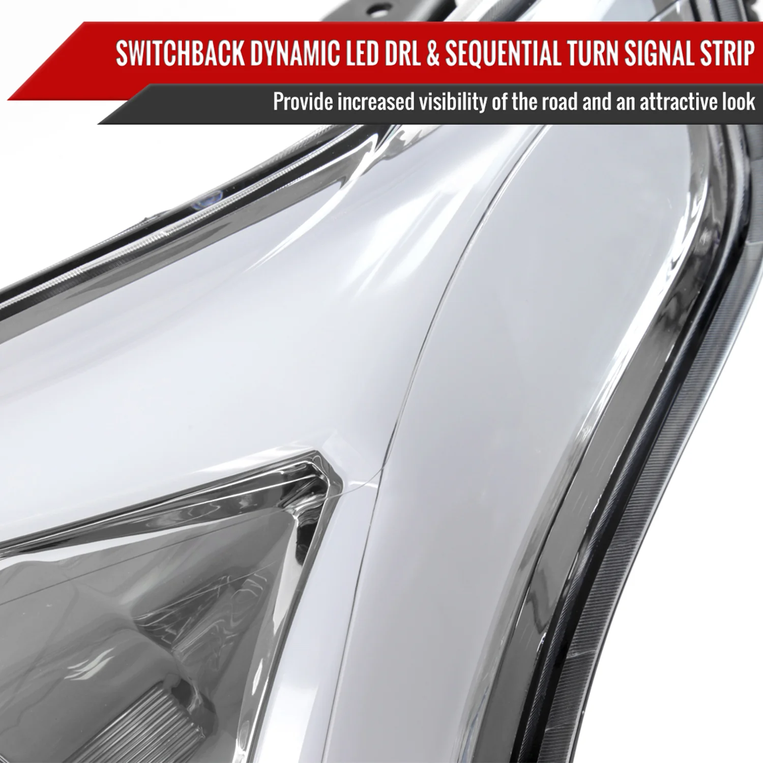 2010-2016 Cadillac SRX Projector Headlights Turn Signal LED Bar Chrome - Image 6