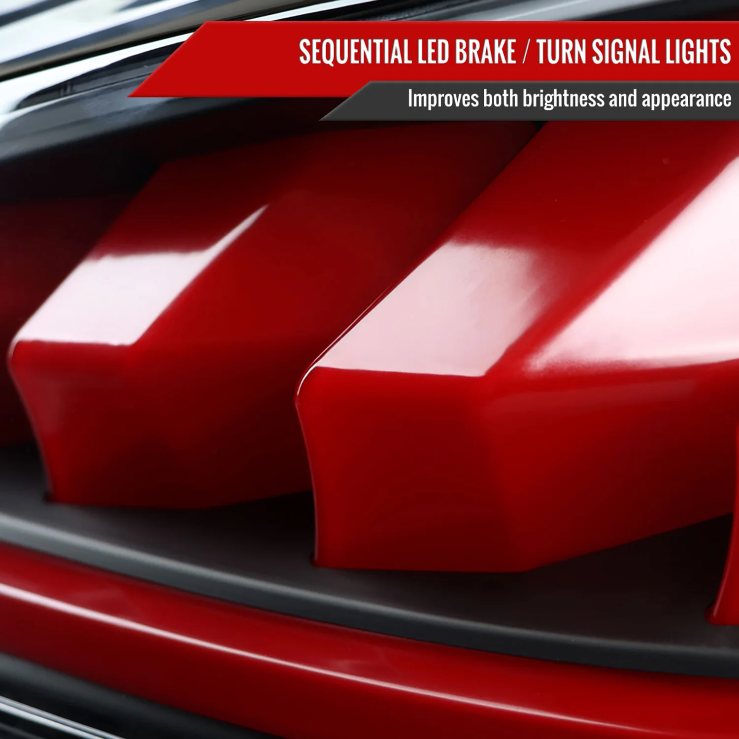 2010-2016 Hyundai Genesis Coupe Red Bar LED Tail Lights Satin Black/Clear - Image 3