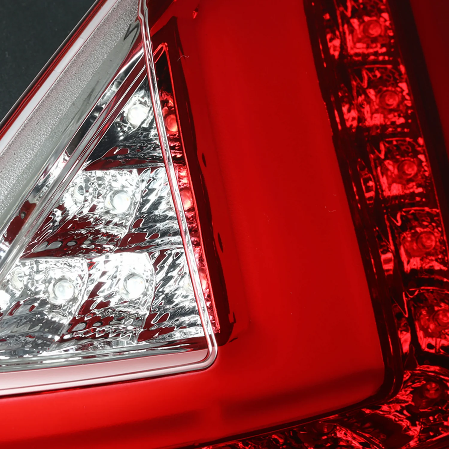2011-2013 Ford Fiesta Hatchback LED Tail Lights Chrome Housing/Red Lens - Image 3