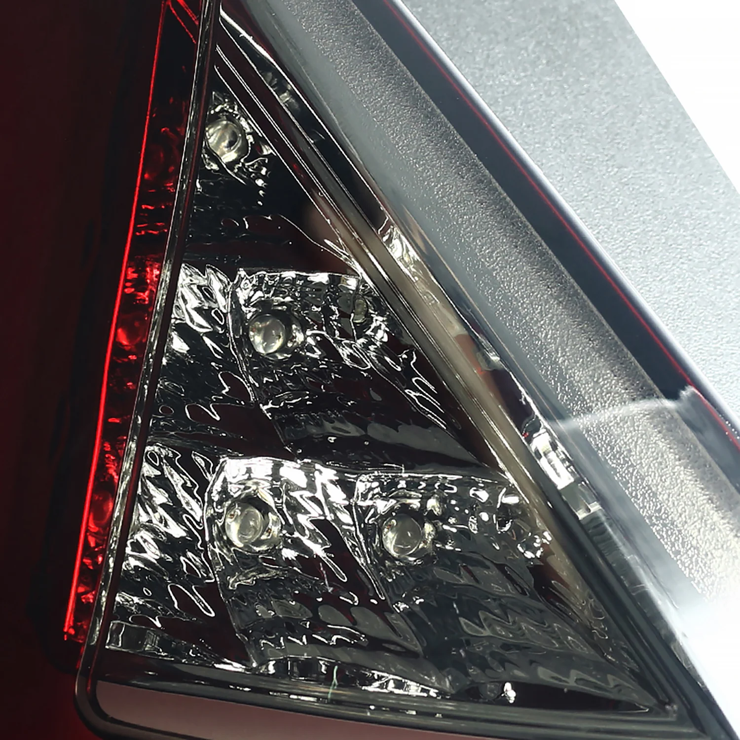 2011-2013 Ford Fiesta Hatchback LED Tail Lights Chrome/Red Smoke Lens - Image 3