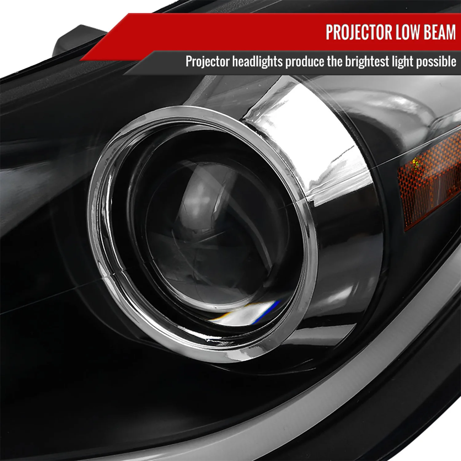 2011-2013 Hyundai Elantra LED Bar Projector Headlights Matte Black/Clear Lens - Image 3