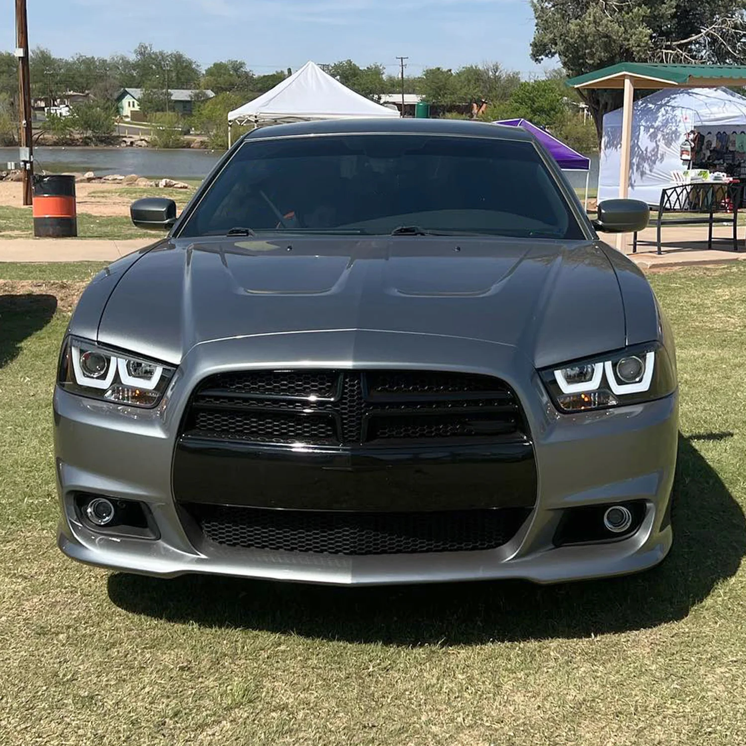 2011-2014 Dodge Charger Dual Halo Projector Headlights Matte Black/Clear Lens - Image 10
