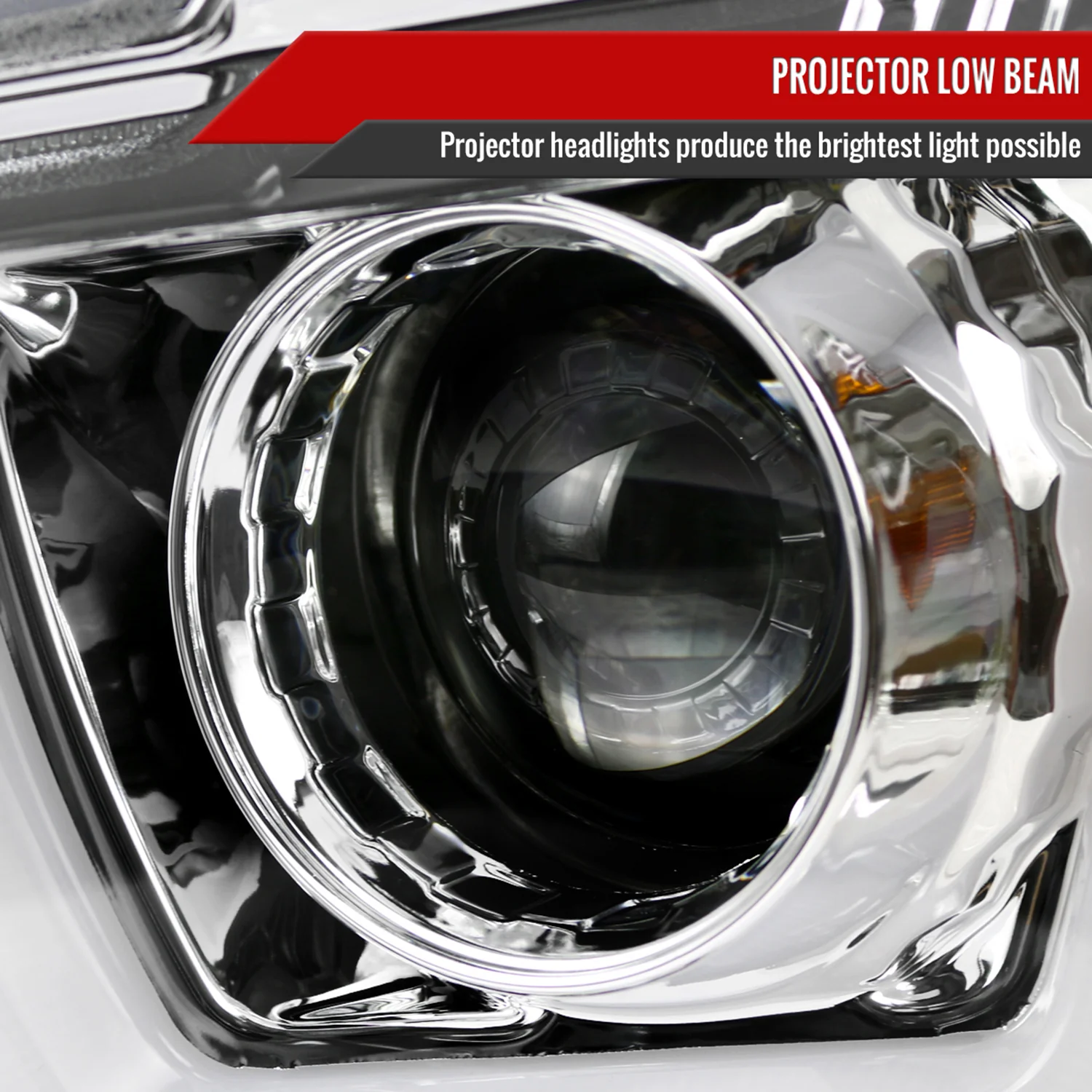 2011-2014 Dodge Charger Dual LED U-Bar Projector Headlights Chrome/Clear Lens - Image 2