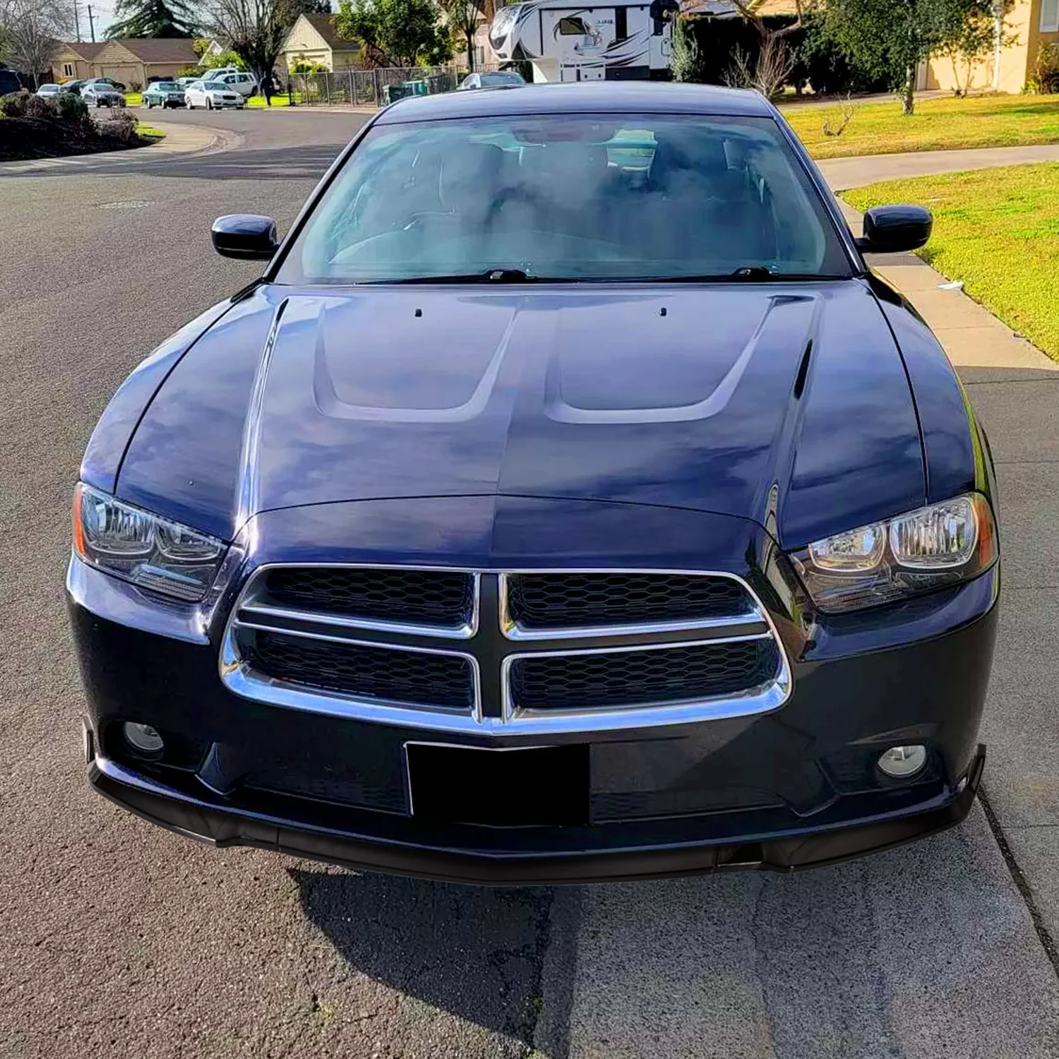 2011-2014 Dodge Charger Glossy Black 3Pcs Front Bumper Lip Splitter Kit - Image 10