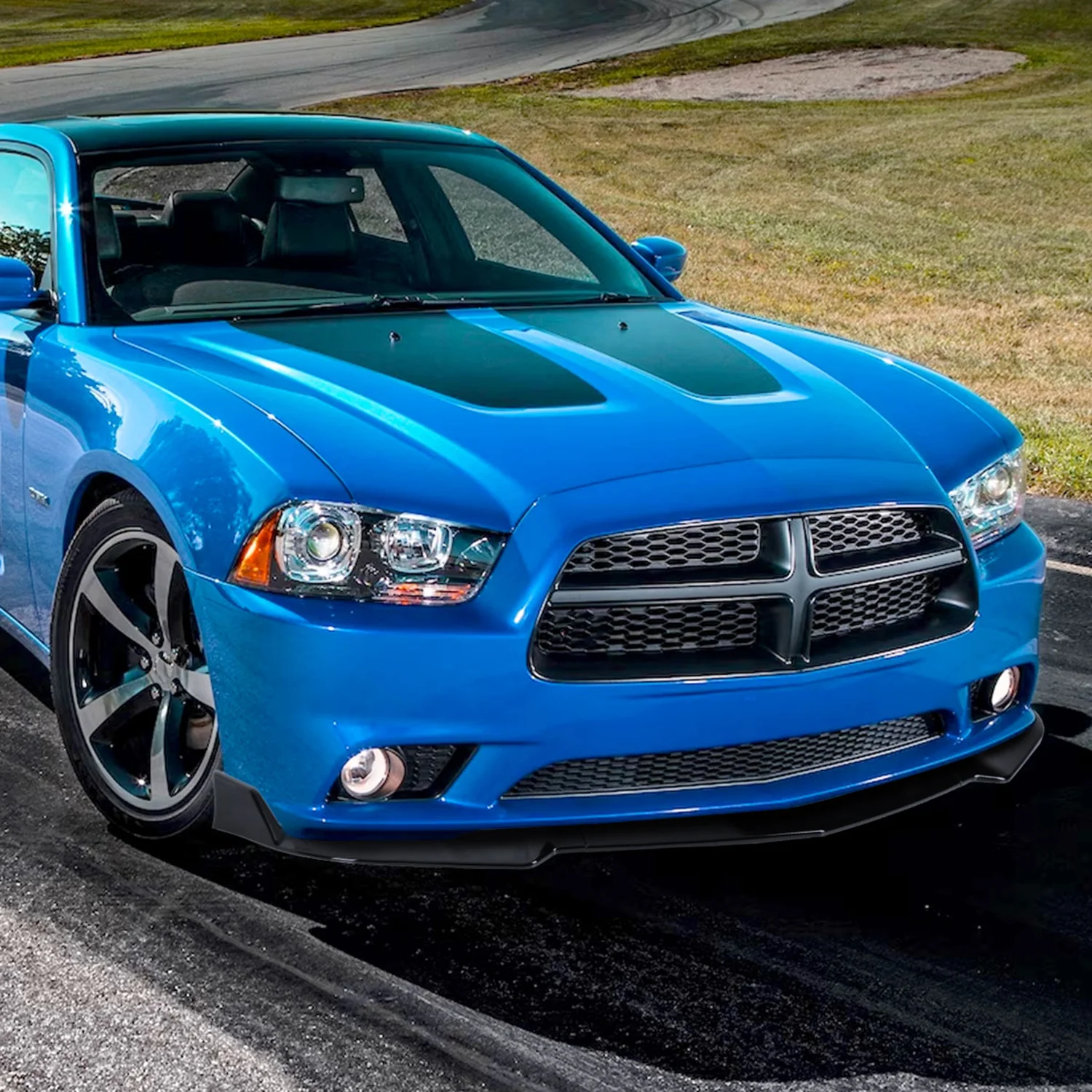 2011-2014 Dodge Charger SRT8 Glossy Black 3PC Front Bumper Lip Splitter Kit - Image 8