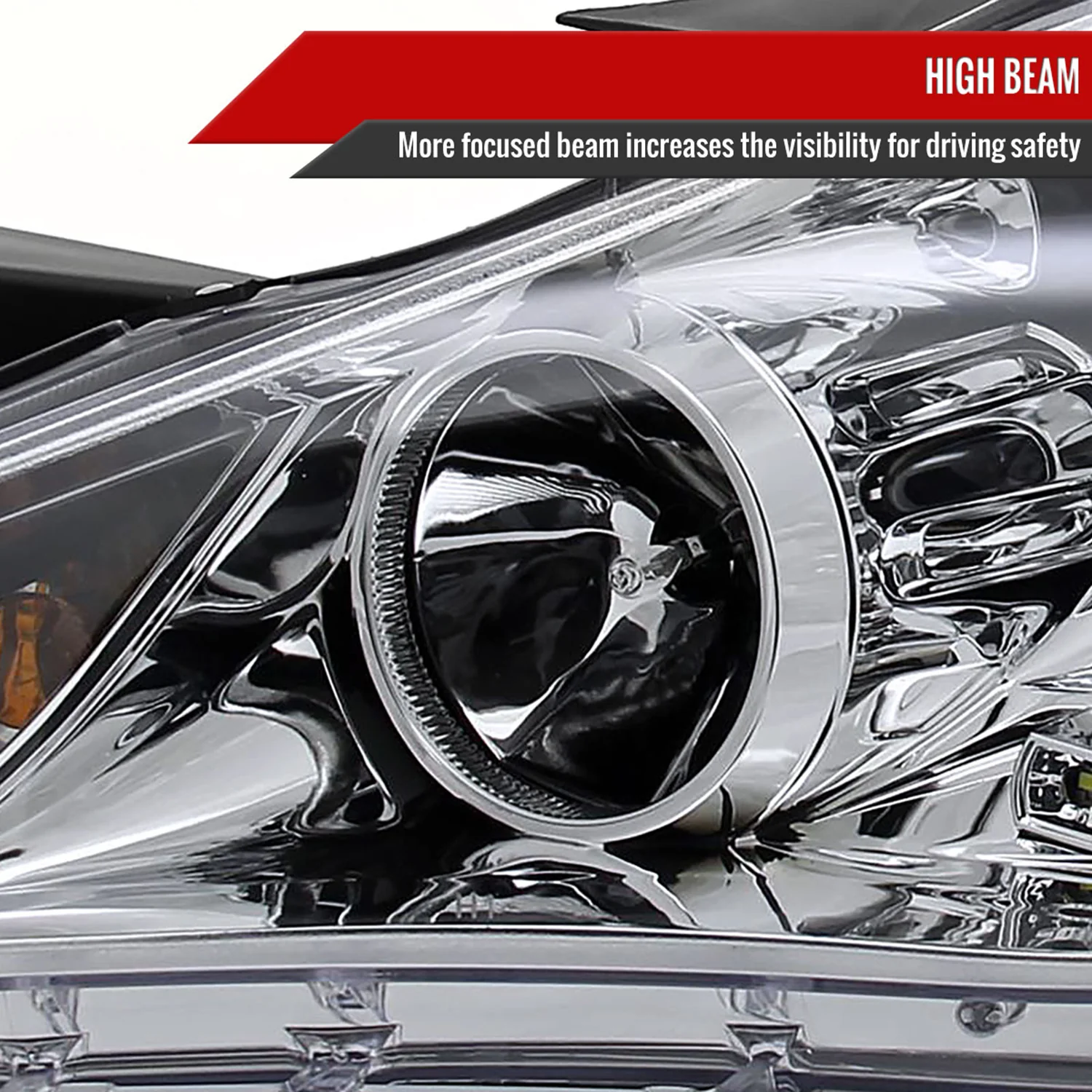 2011-2014 Hyundai Sonata Projector Headlights SMD LED Light Strip Chrome/Clear - Image 4