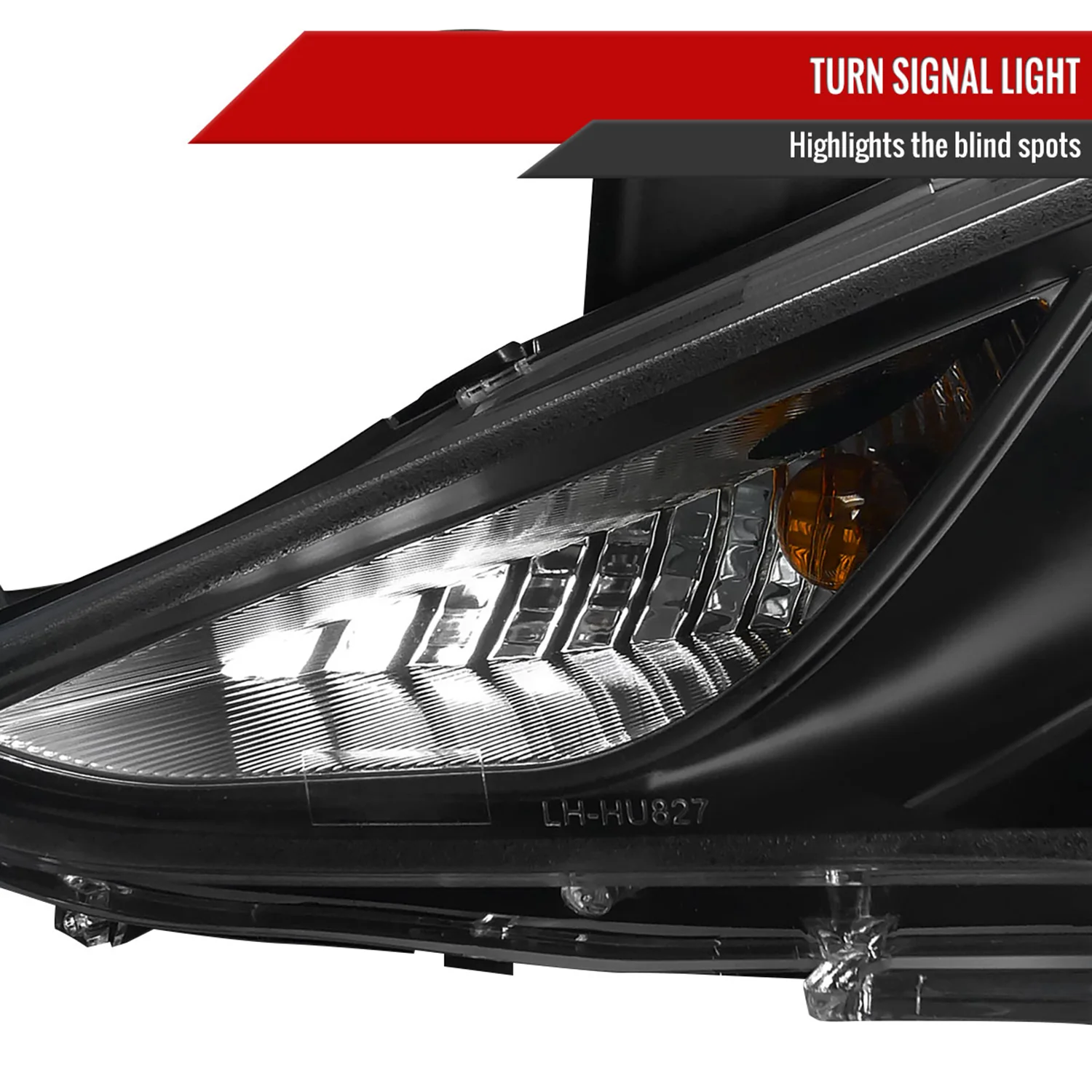 2011-2014 Hyundai Sonata Projector Headlights SMD LED Light Strip Matt Black - Image 6