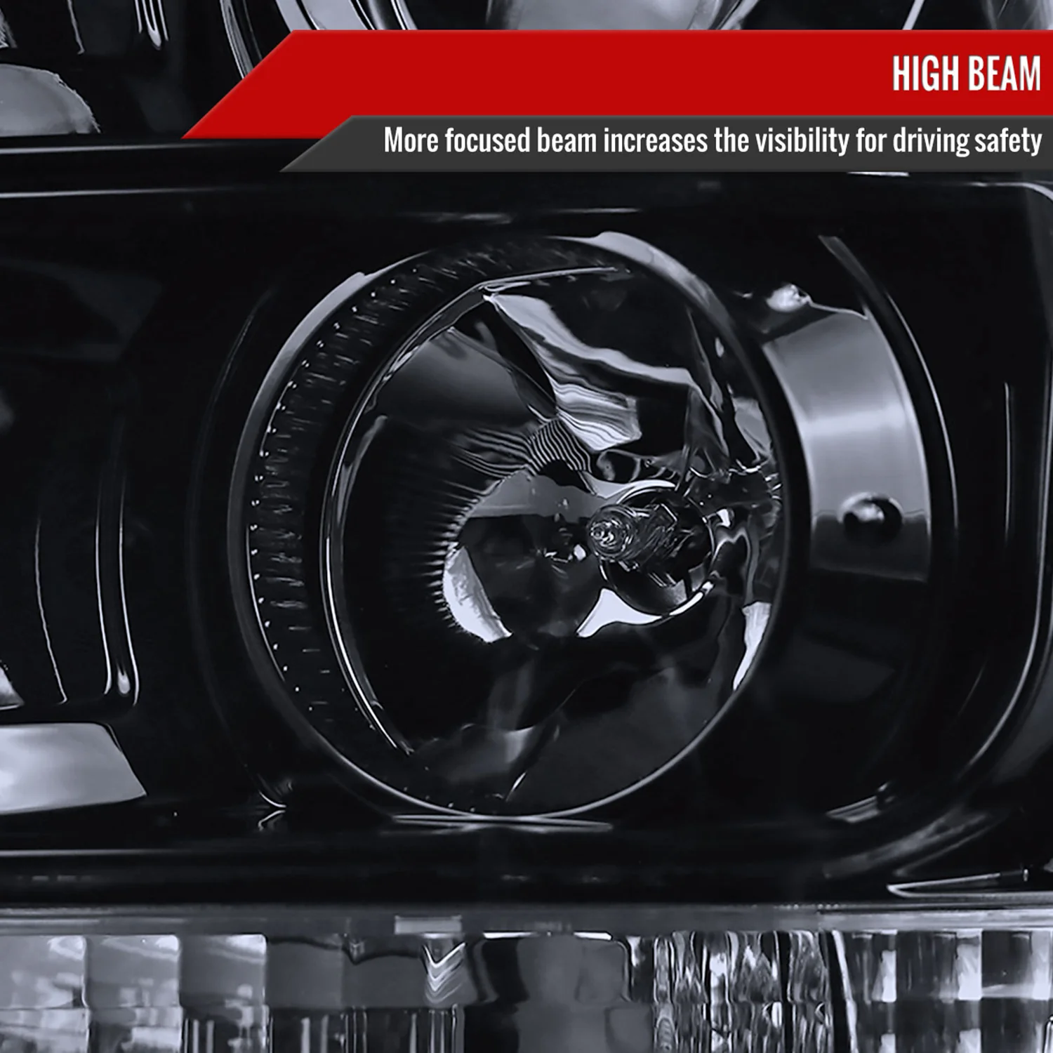 2011-2016 F-250/350/450/550 LED C-Bar Projector Headlights Glossy Black/Smoke - Image 4