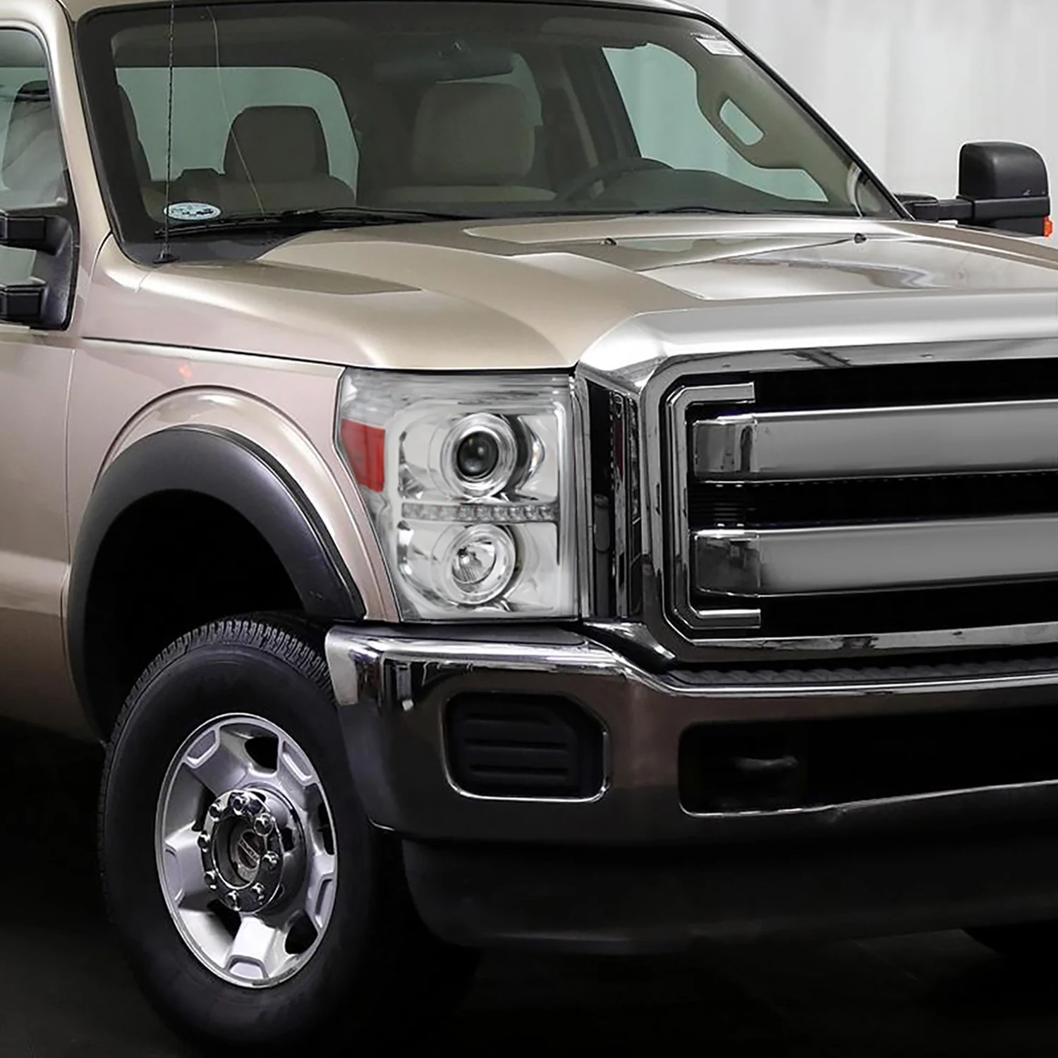 2011-2016 F-250 F-350 F-450 F-550 Dual Halo Headlights LED Signal Chrome - Image 10