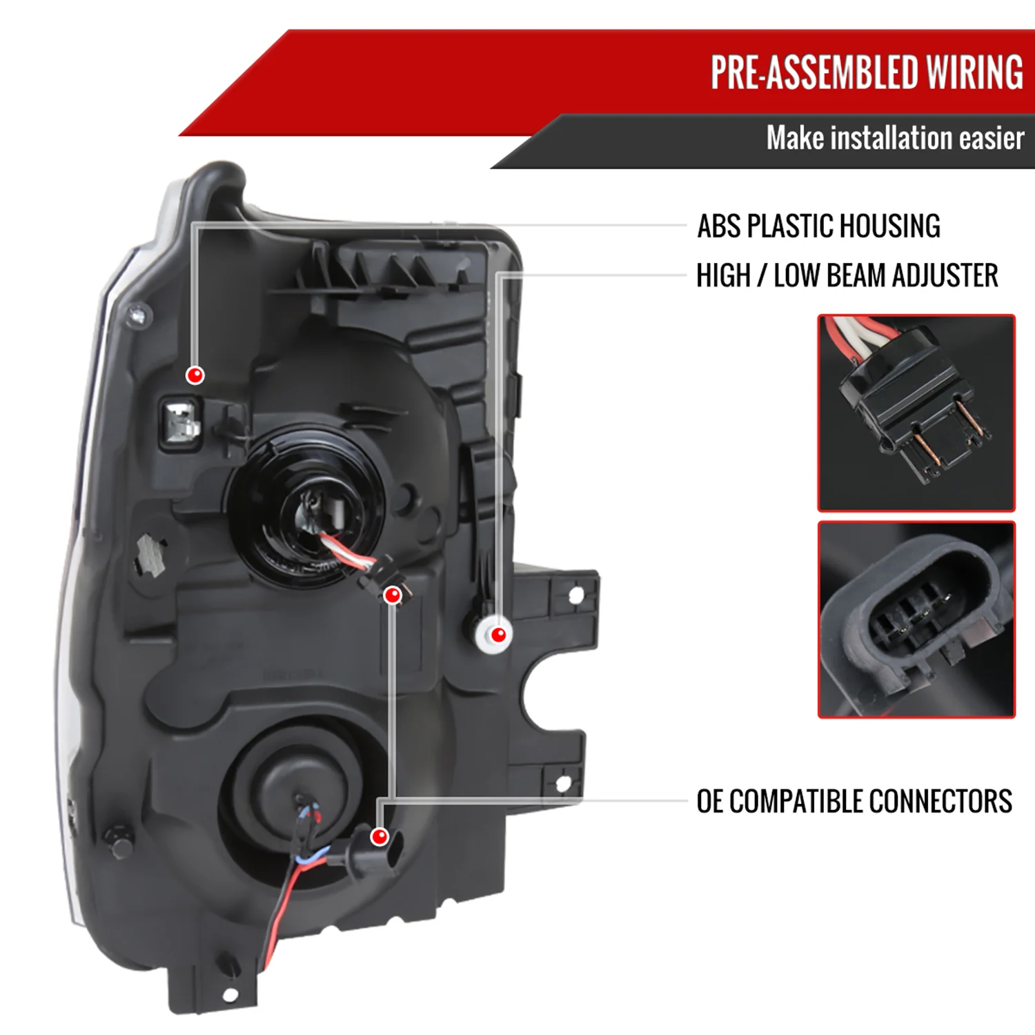 2011-2016 F-250 F-350 F-450 F-550 Dual Halo Headlights LED Signal Lights Black - Image 7