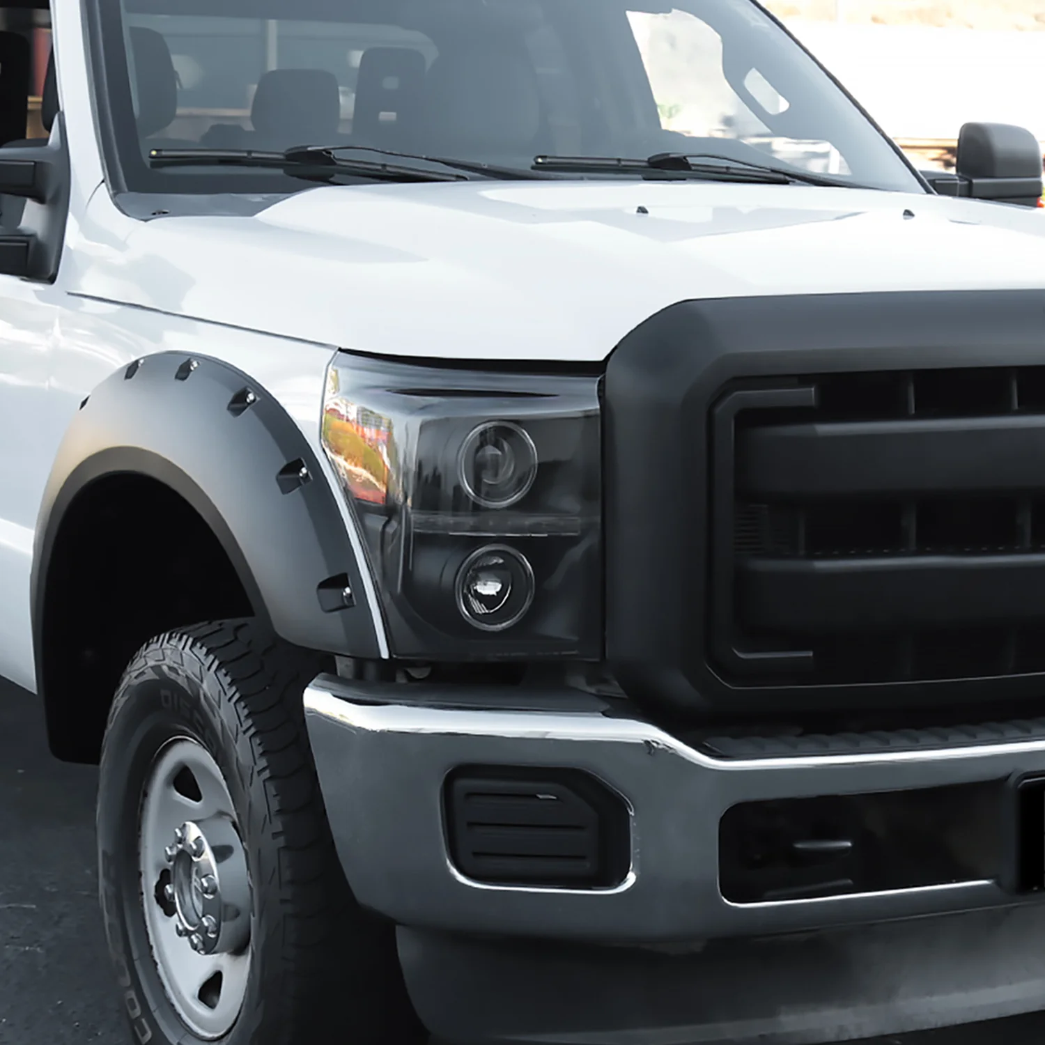 2011-2016 F-250 F-350 F-450 F-550 Dual Halo Headlights LED Signal Lights Black - Image 9