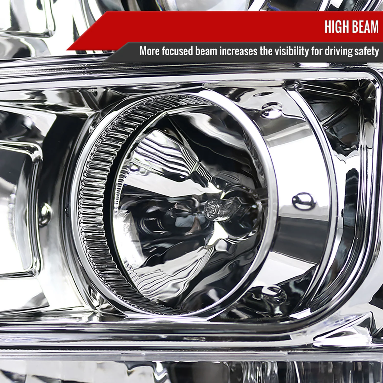 2011-2016 F-250/F-350/F-450/F-550 LED C-Bar Projector Headlights Chrome/Clear - Image 4