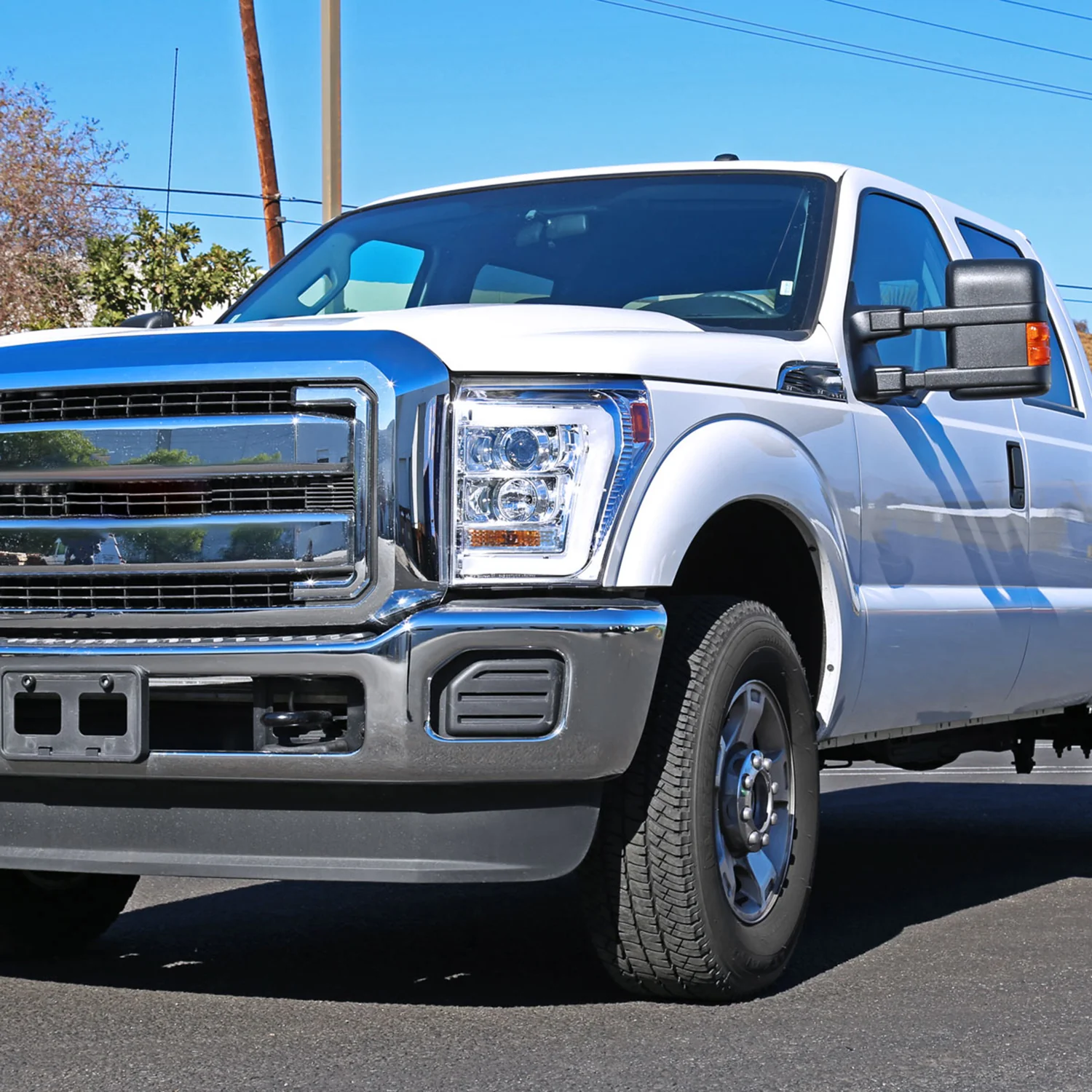 2011-2016 F-250/F-350/F-450/F-550 LED C-Bar Projector Headlights Chrome/Clear - Image 9