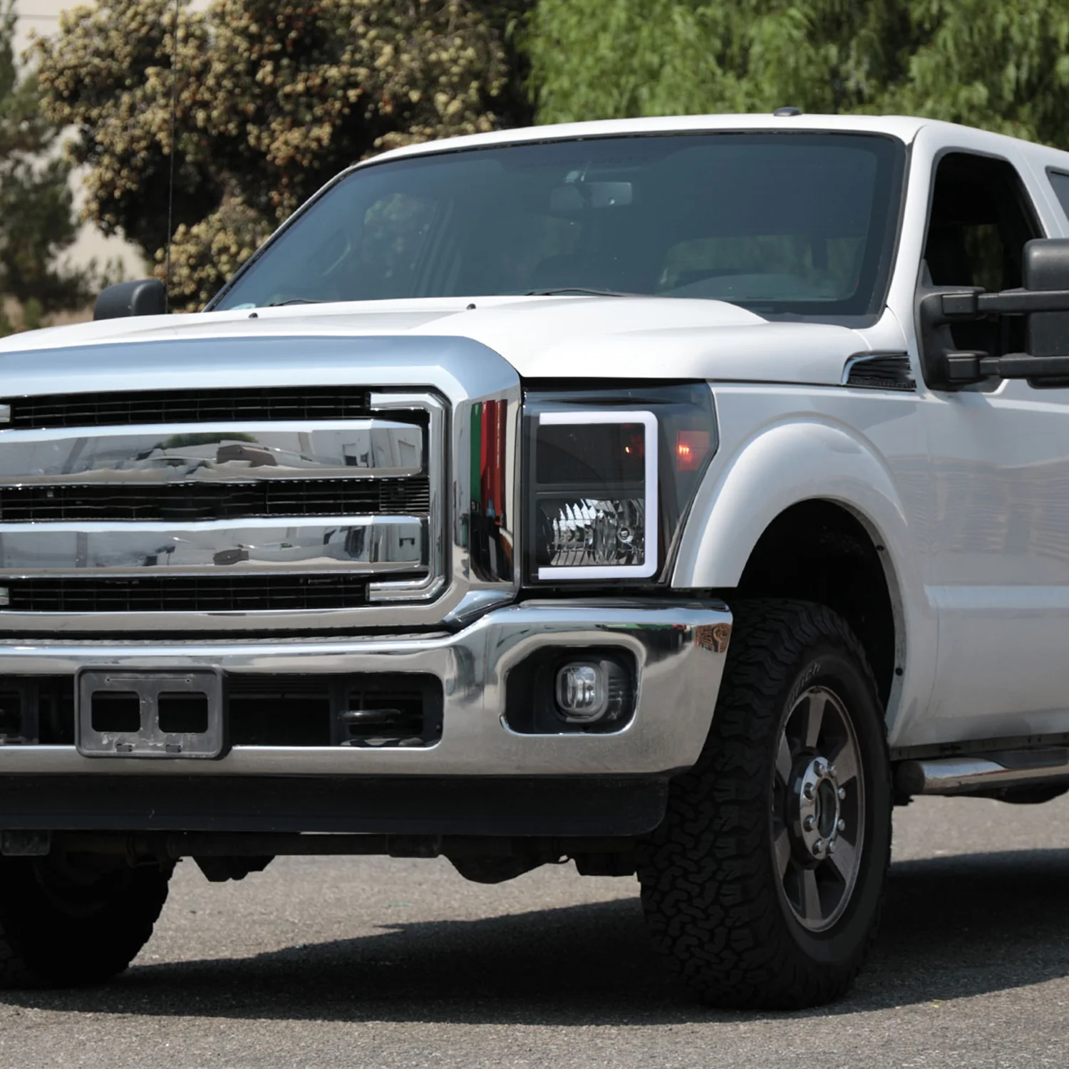 2011-2016 Ford F-250/350/450/550 Super Duty LED CBar Factory Headlights Black - Image 10