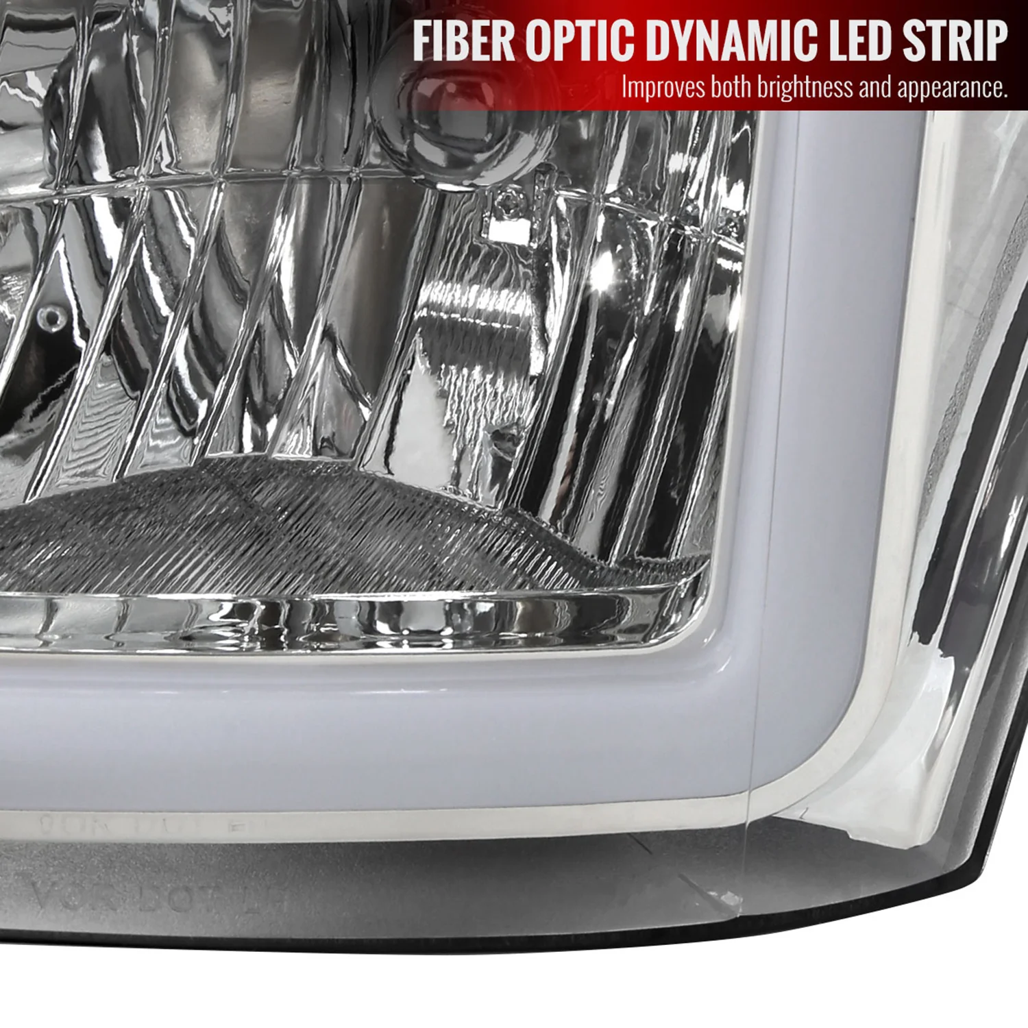 2011-2016 Ford F-250/350/450/550 Super Duty LED CBar Factory Headlights Chrome - Image 4