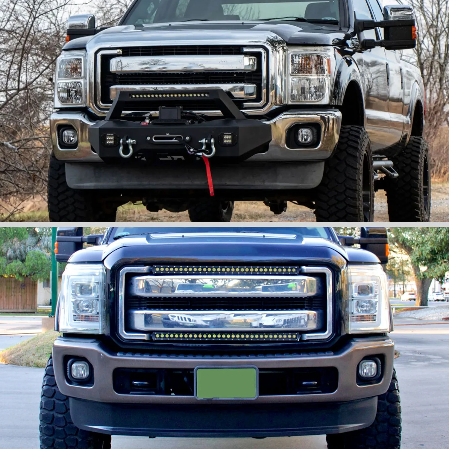 2011-2016 Ford F-250/F-350/F-450/F-550 12V/42W H10 Fog Lights Kit Chrome/Clear - Image 10