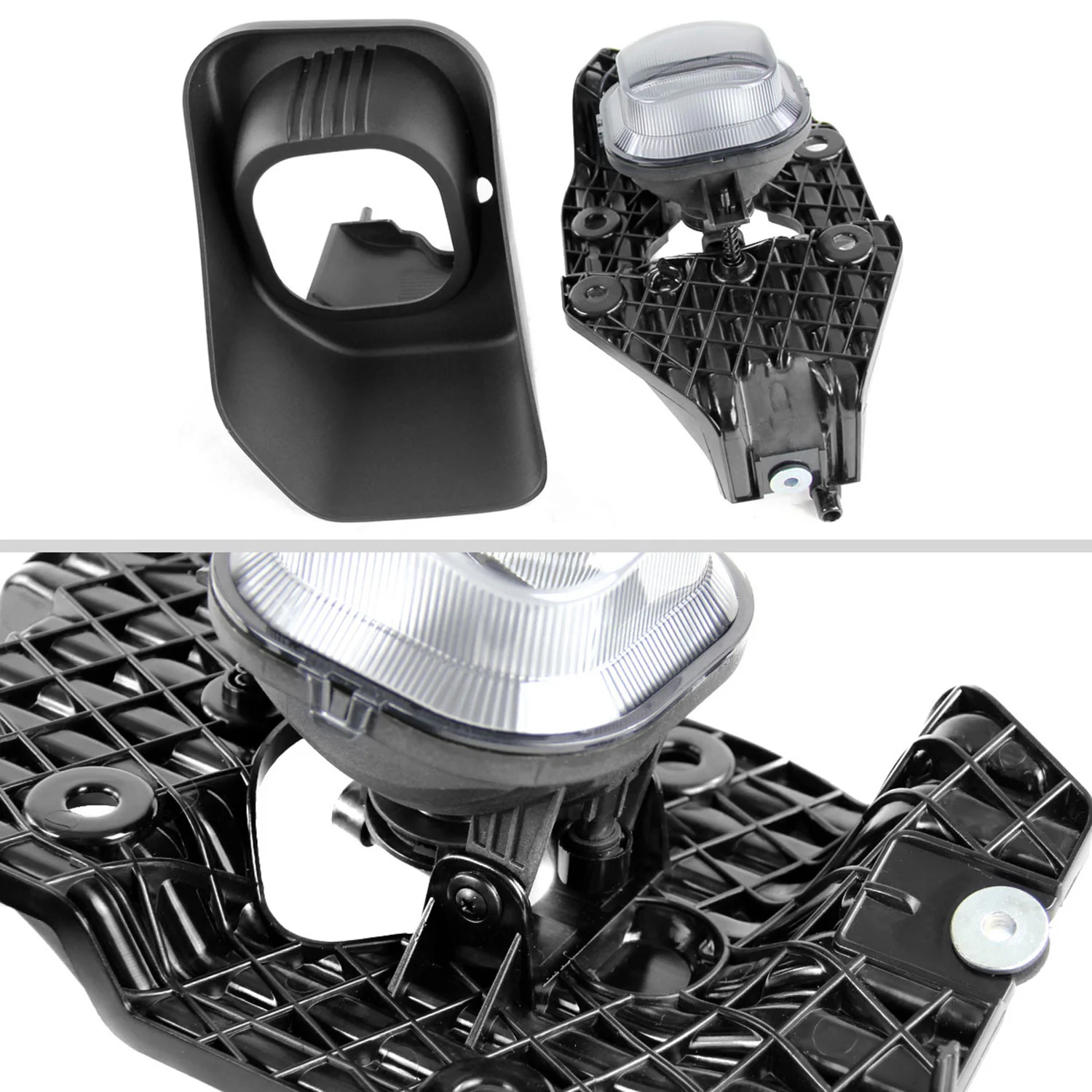 2011-2016 Ford F-250/F-350/F-450/F-550 12V/42W H10 Fog Lights Kit Chrome/Clear - Image 5