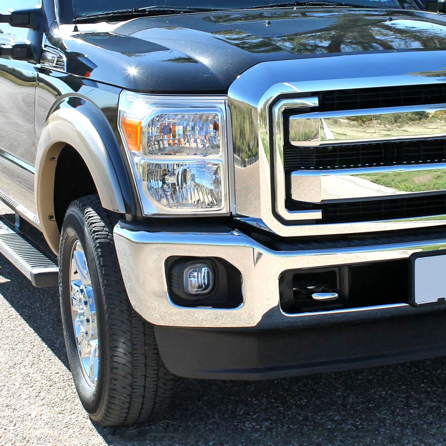 2011-2016 Ford F-250/F-350/F-450/F-550 12V/42W H10 Fog Lights Kit Chrome/Clear - Image 9