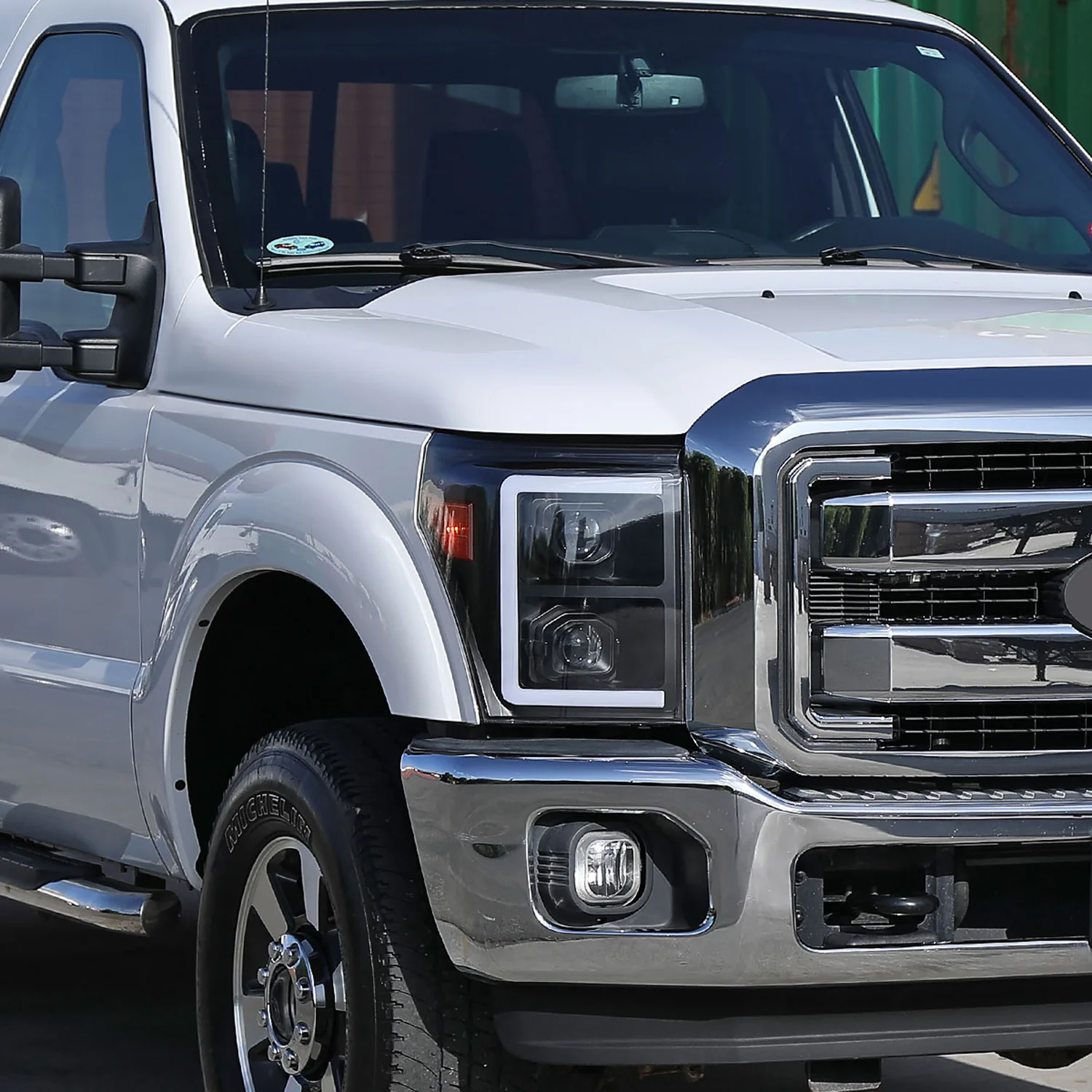 2011-2016 Ford F-250 F-350 F-450 F-550 LED CBar Projector Headlights Black - Image 9