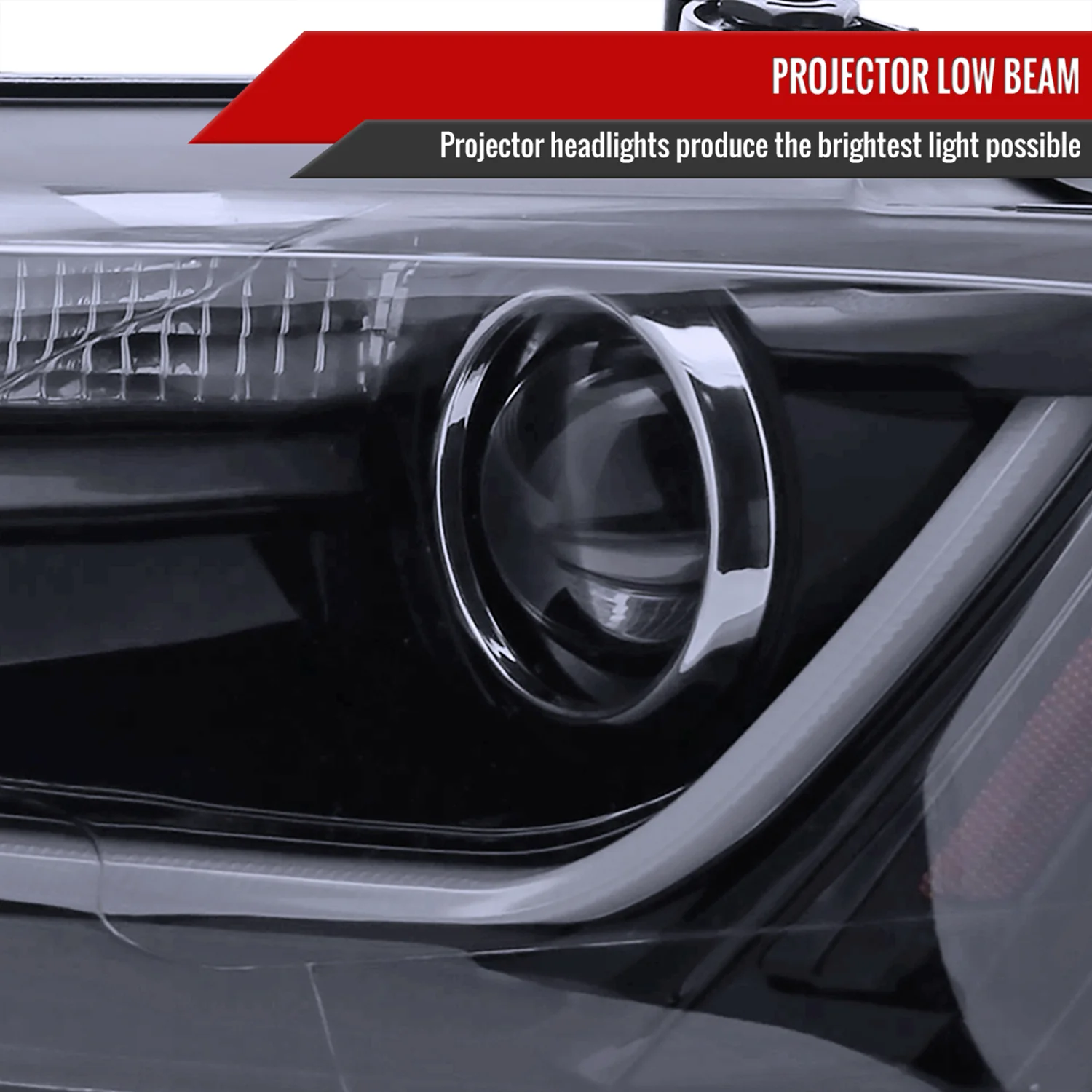 2011-2018 VW Jetta MK6 LED Bar Projector Headlights Glossy Black/Smoke Lens - Image 3