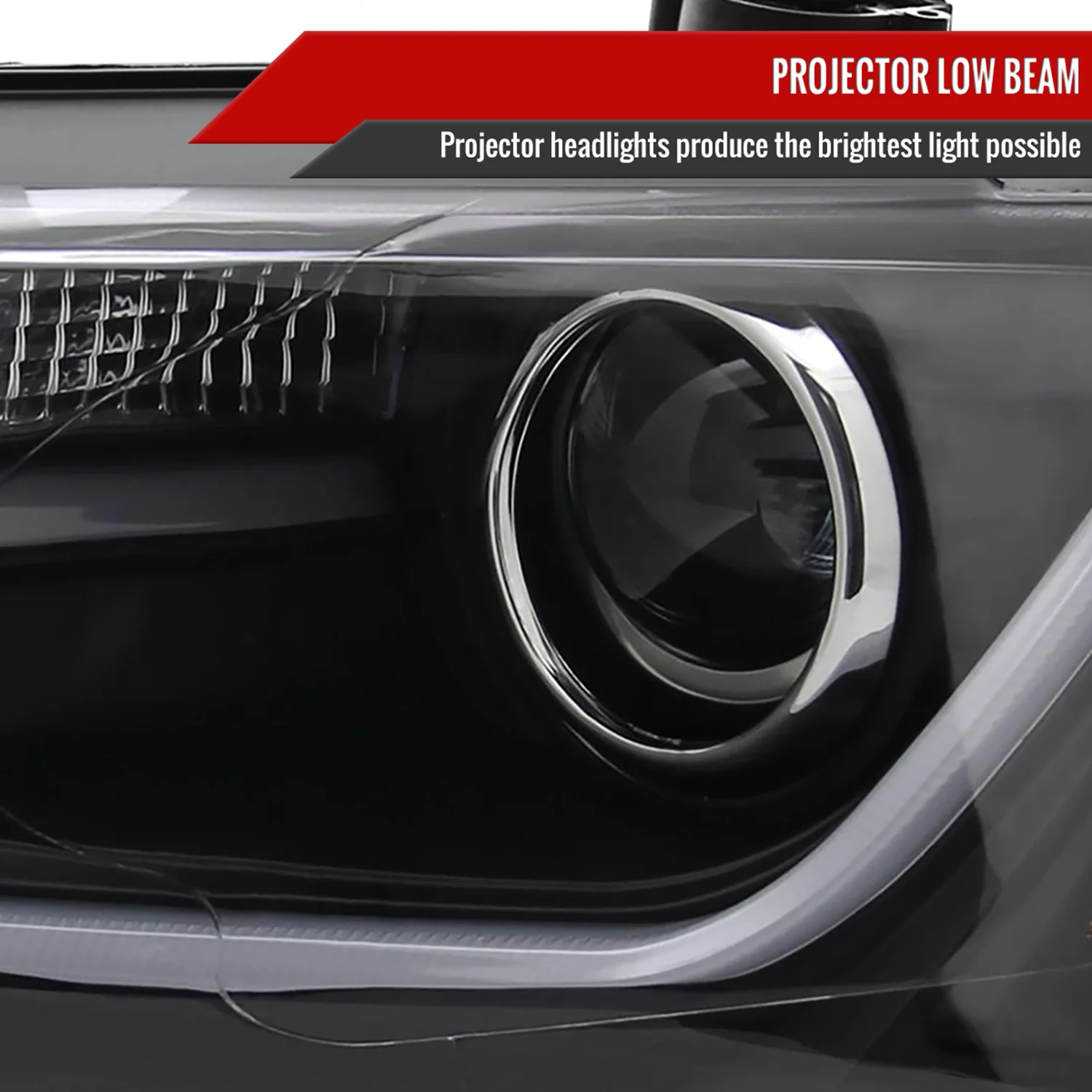 2011-2018 VW Jetta MK6 LED Bar Projector Headlights Matte Black/Clear Lens - Image 3