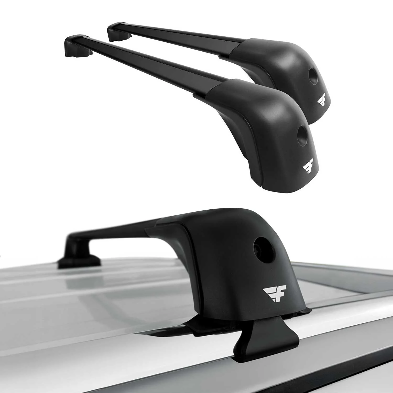 2011-2018 VW Touareg Roof Racks Cross Bars Black - Image 2