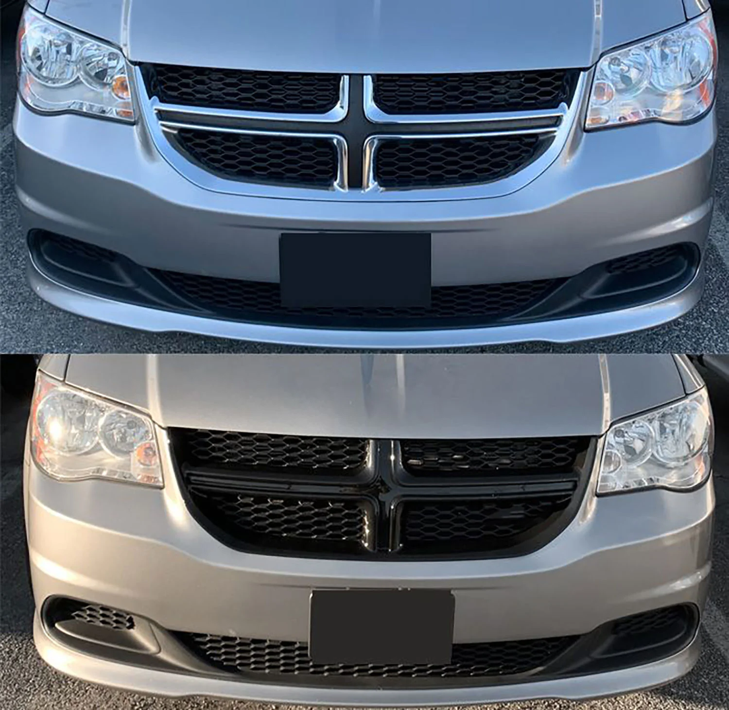 2011-2020 Dodge Grand Caravan Grille Overlay Gloss Black 1Pcs ABS Plastic - Image 6