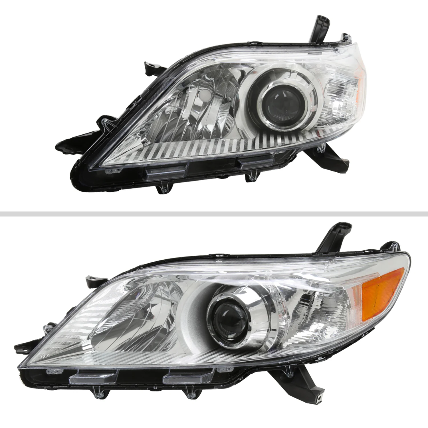 2011-2020 Toyota Sienna Driver/Left Side Projector Headlights Chrome/Clear - Image 2