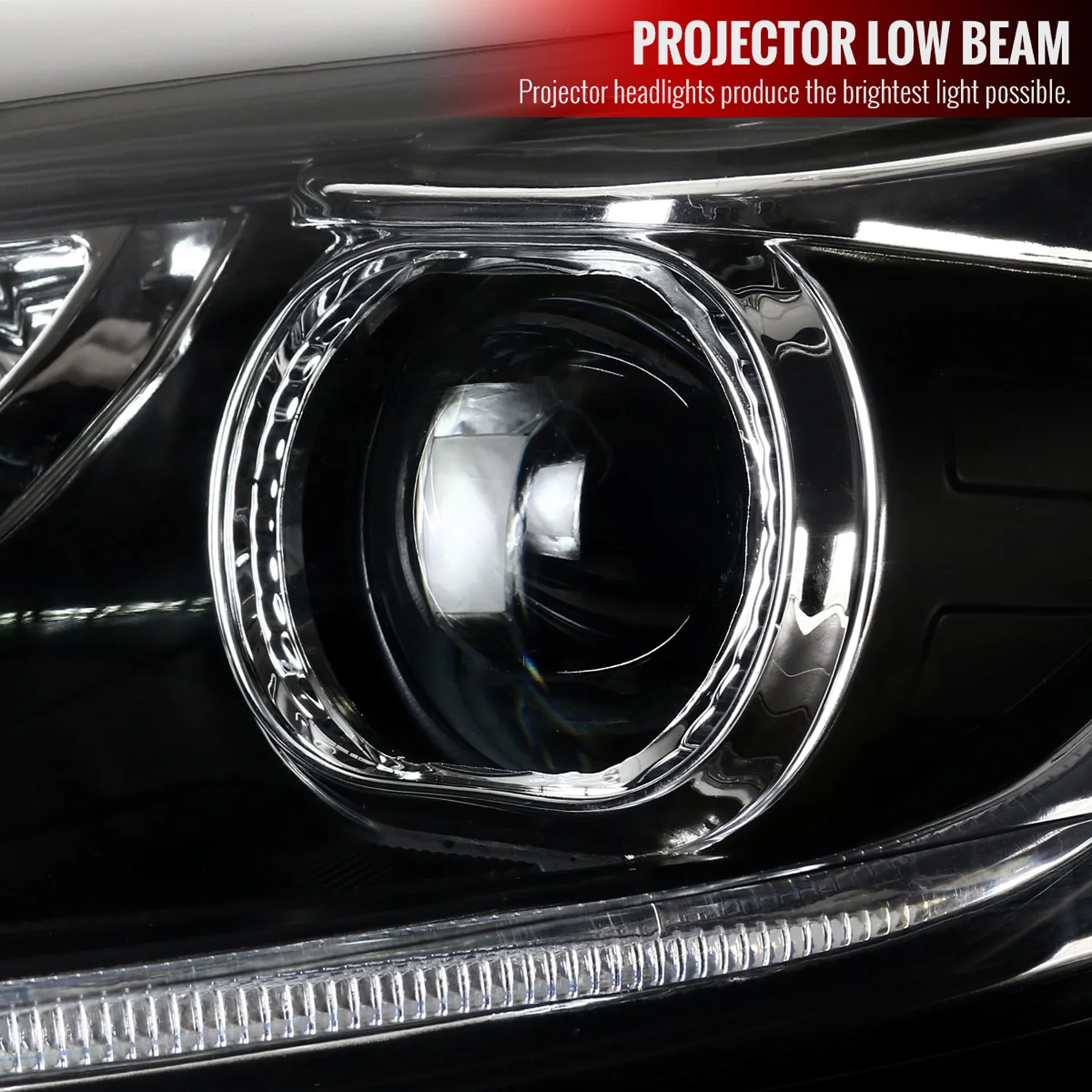 2012-2014 Ford Focus LED Bar Projector Headlights LED Turn Signal Lights Black - Image 2