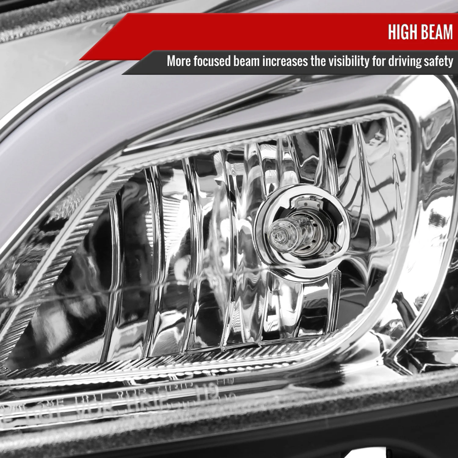 2012-2014 Mercedes-Benz W204 C-Class LED Bar Projector Headlights Chrome - Image 4