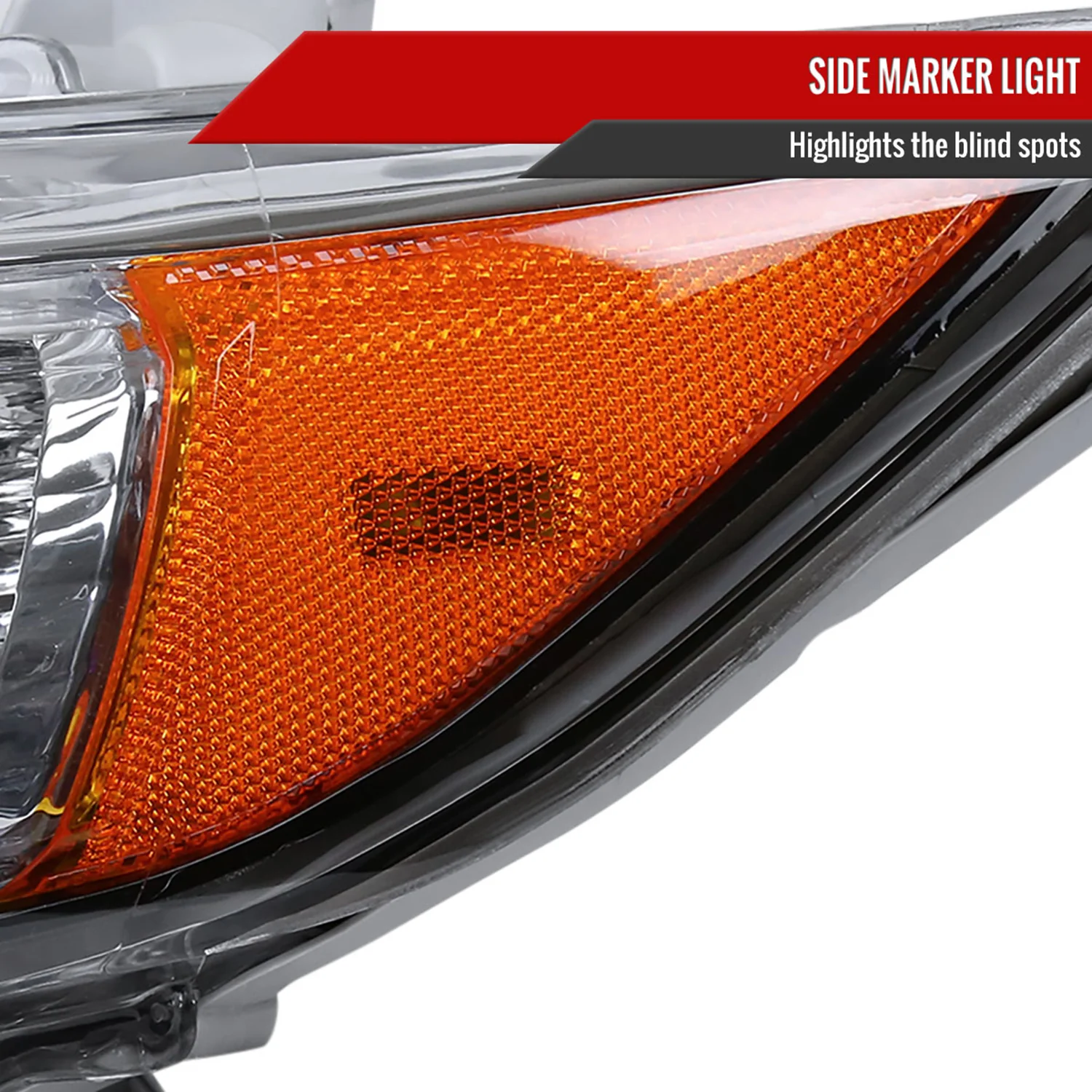 2012-2014 Toyota Camry Projector Headlight Amber Reflector - Driver Side Black - Image 6
