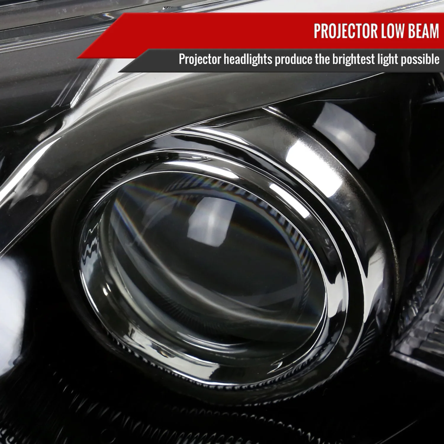 2012-2014 Toyota Camry Projector Headlights w/Amber Reflectors Jet Black/Clear - Image 3