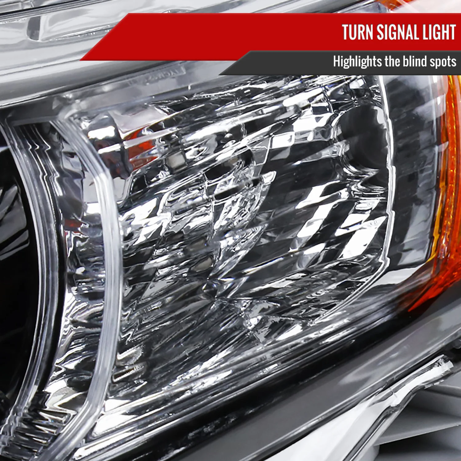 2012-2014 Toyota Camry Projector Headlights w/Amber Reflectors Jet Black/Clear - Image 5