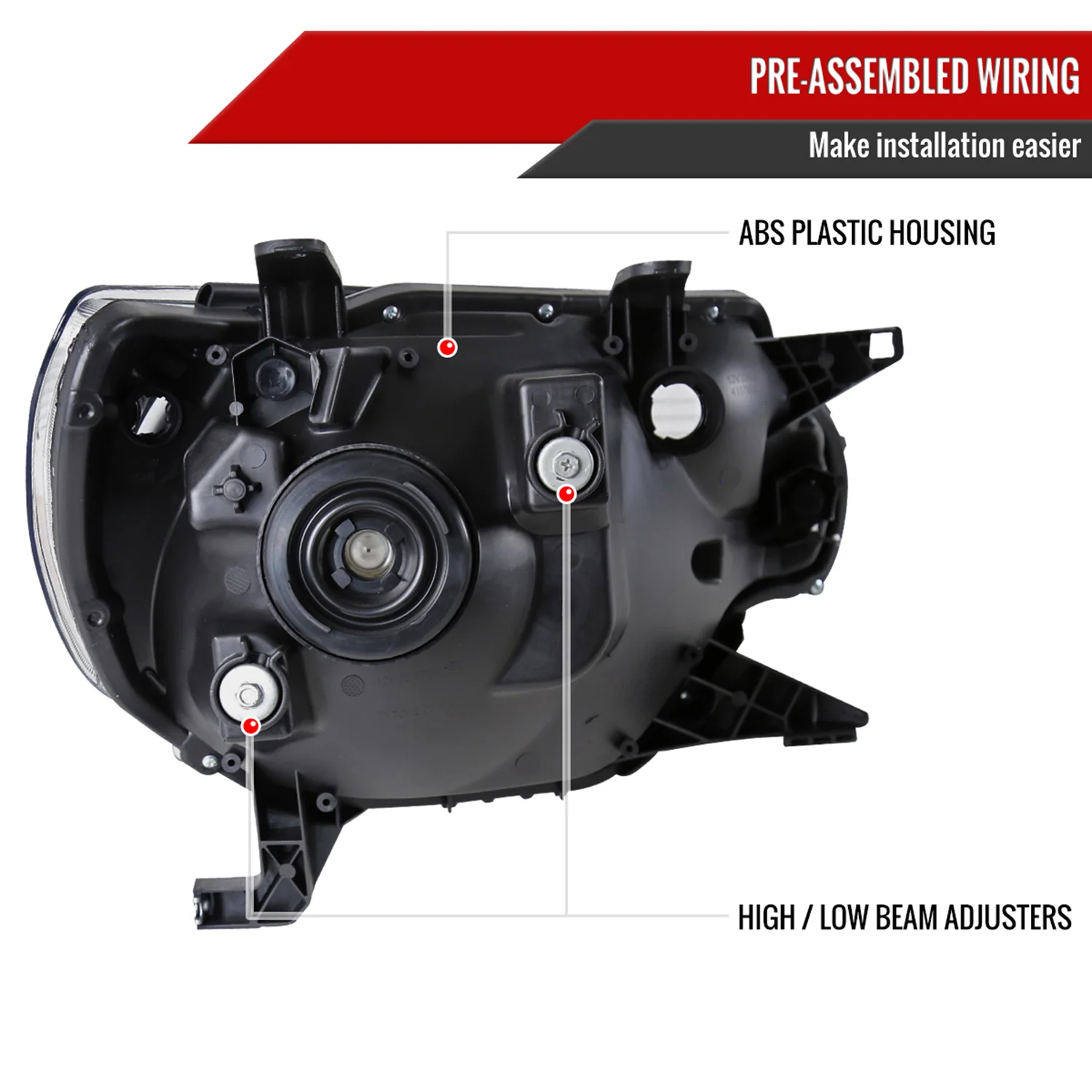 2012-2015 Toyota Tacoma Factory Style Headlights Chrome Housing/Clear Lens - Image 7