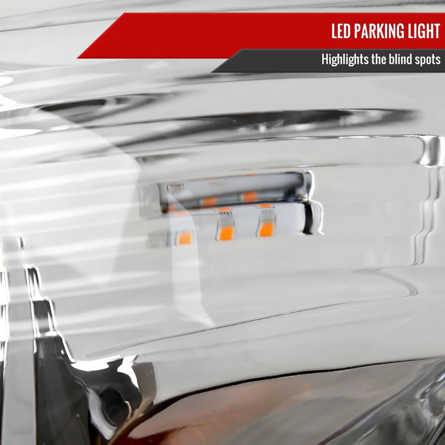 2012-2015 Toyota Tacoma LED Bar Factory Headlights Amber Reflector Chrome - Image 6