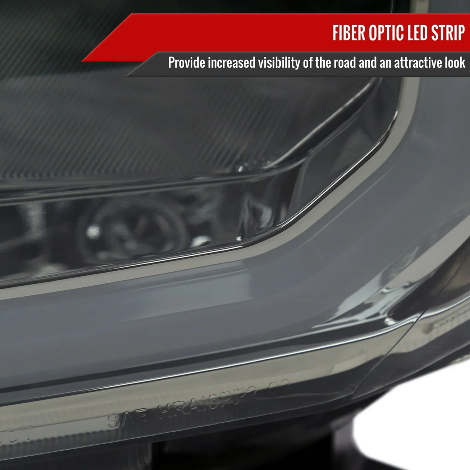 2012-2015 Toyota Tacoma LED Bar Headlights Amber Reflector Chrome/Light Smoke - Image 4
