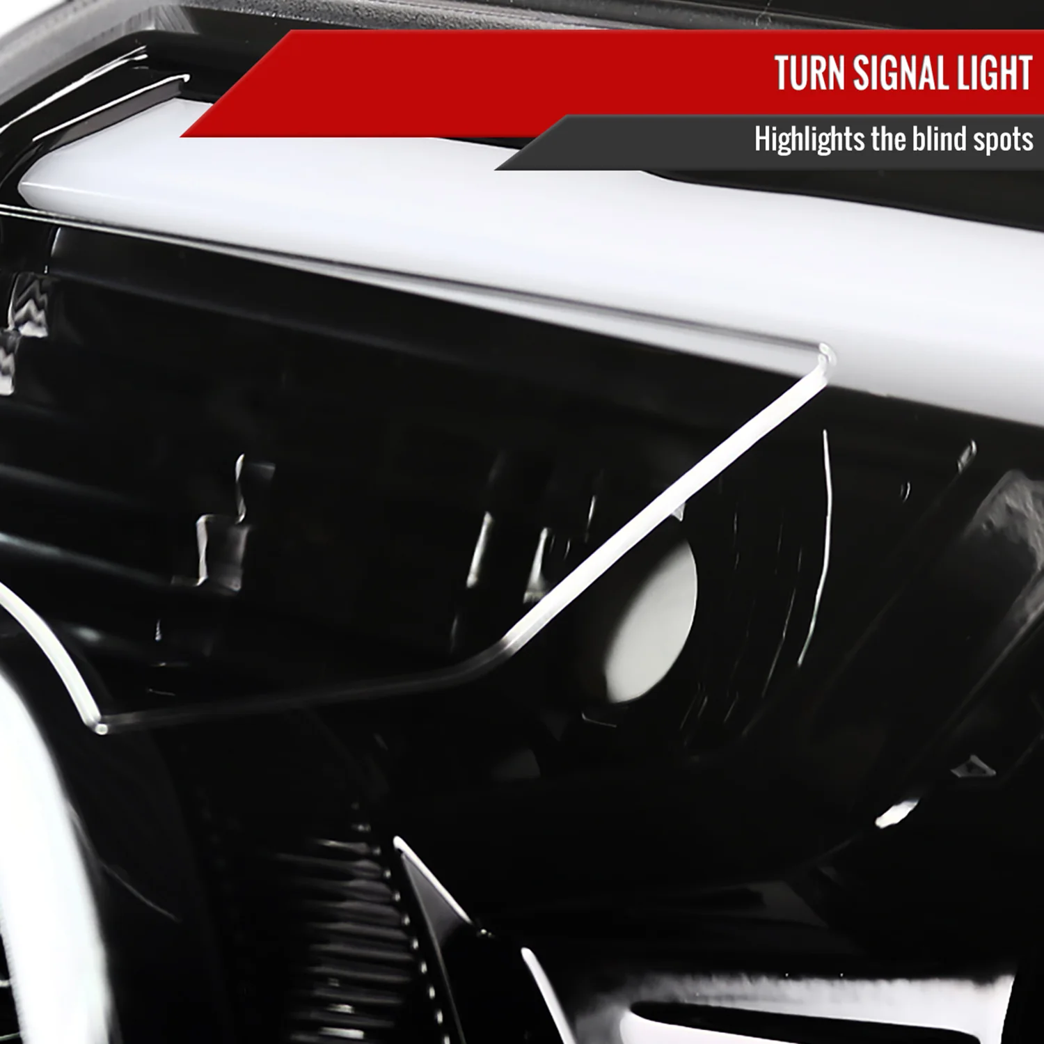 2012-2015 Toyota Tacoma LED C-Bar Projector Headlights Jet Black/Clear Lens - Image 5