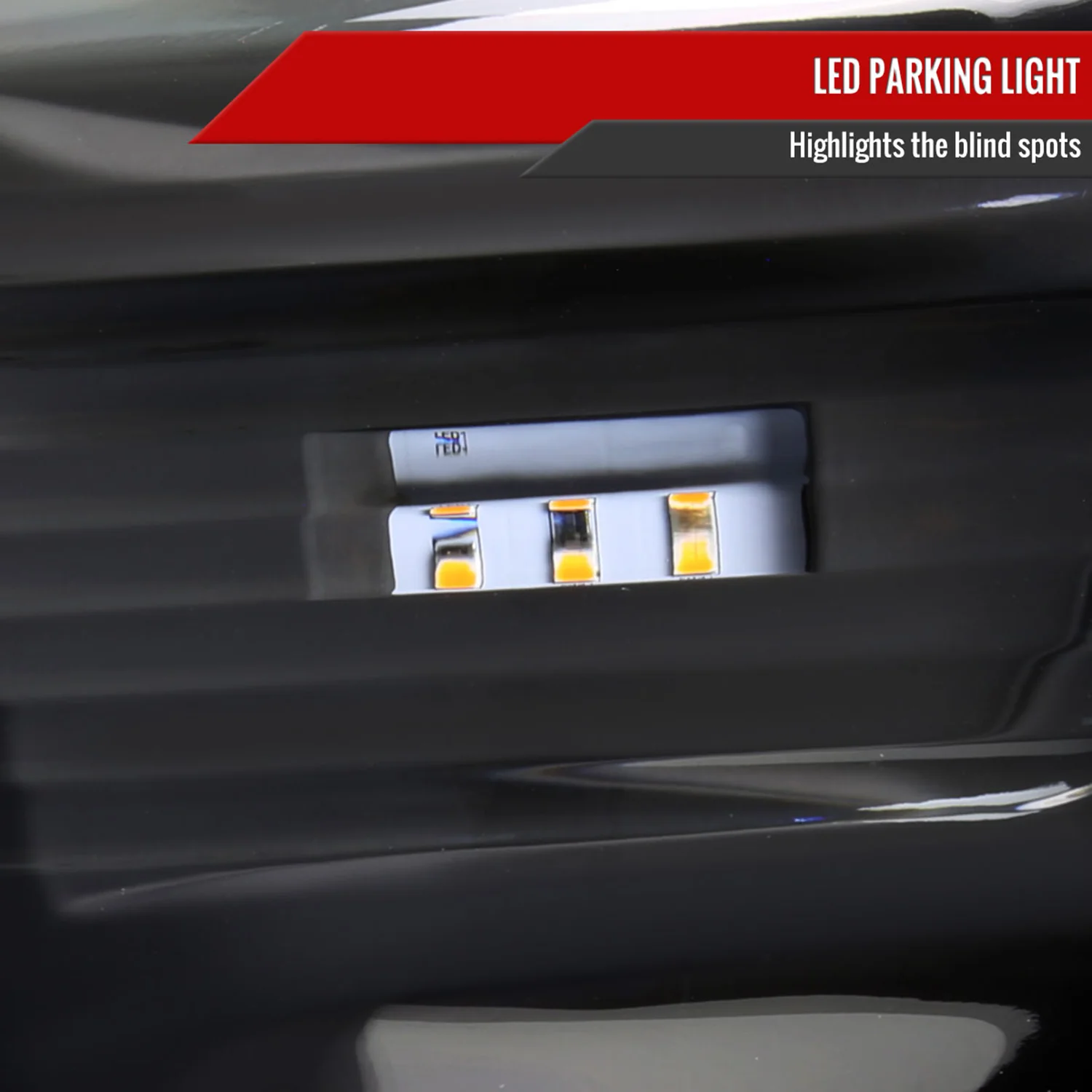 2012-2015 Toyota Tacoma LED CBar Projector Headlights LED Parking Light Black - Image 6