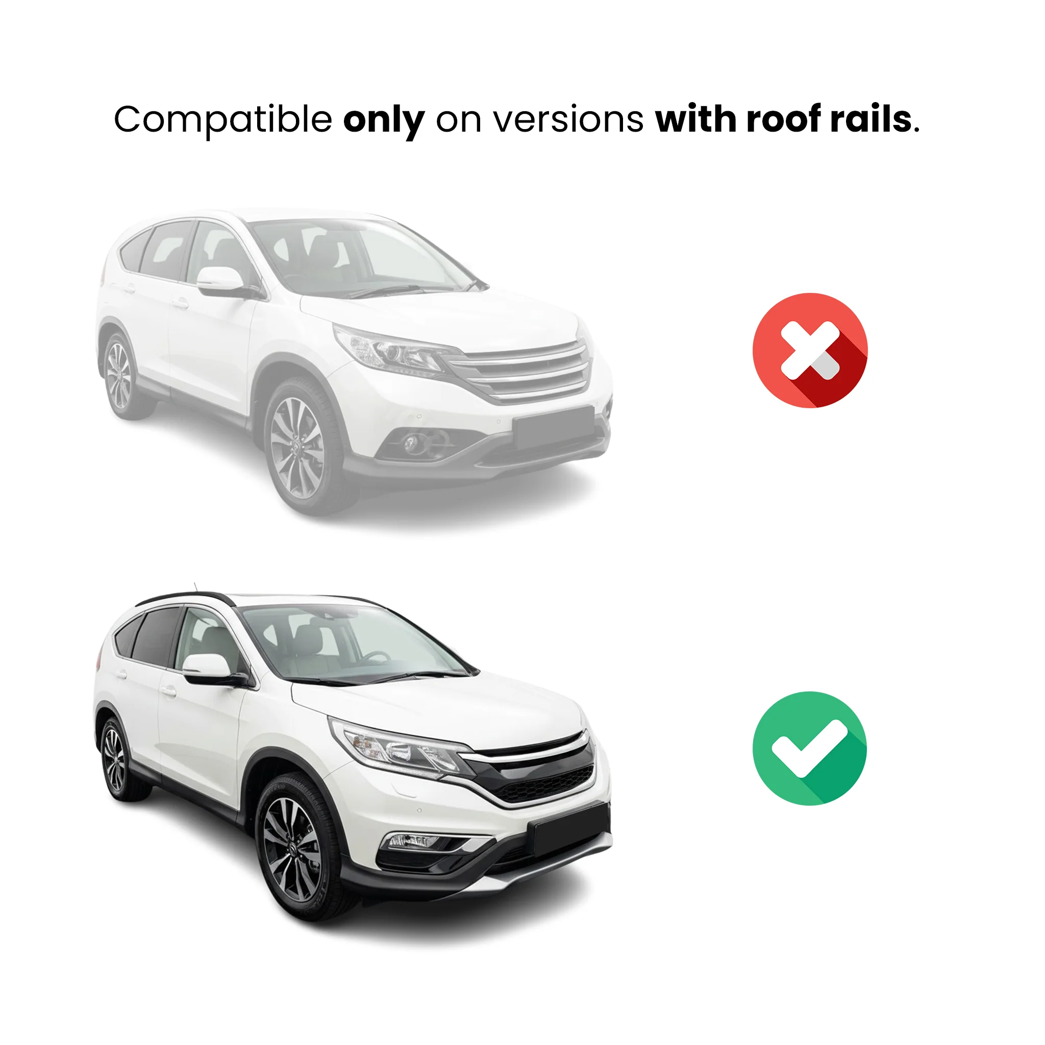 2012-2016 Honda CR-V Roof Rack Cross Bars Luggage Carrier Steel Black 2 Pcs - Image 2